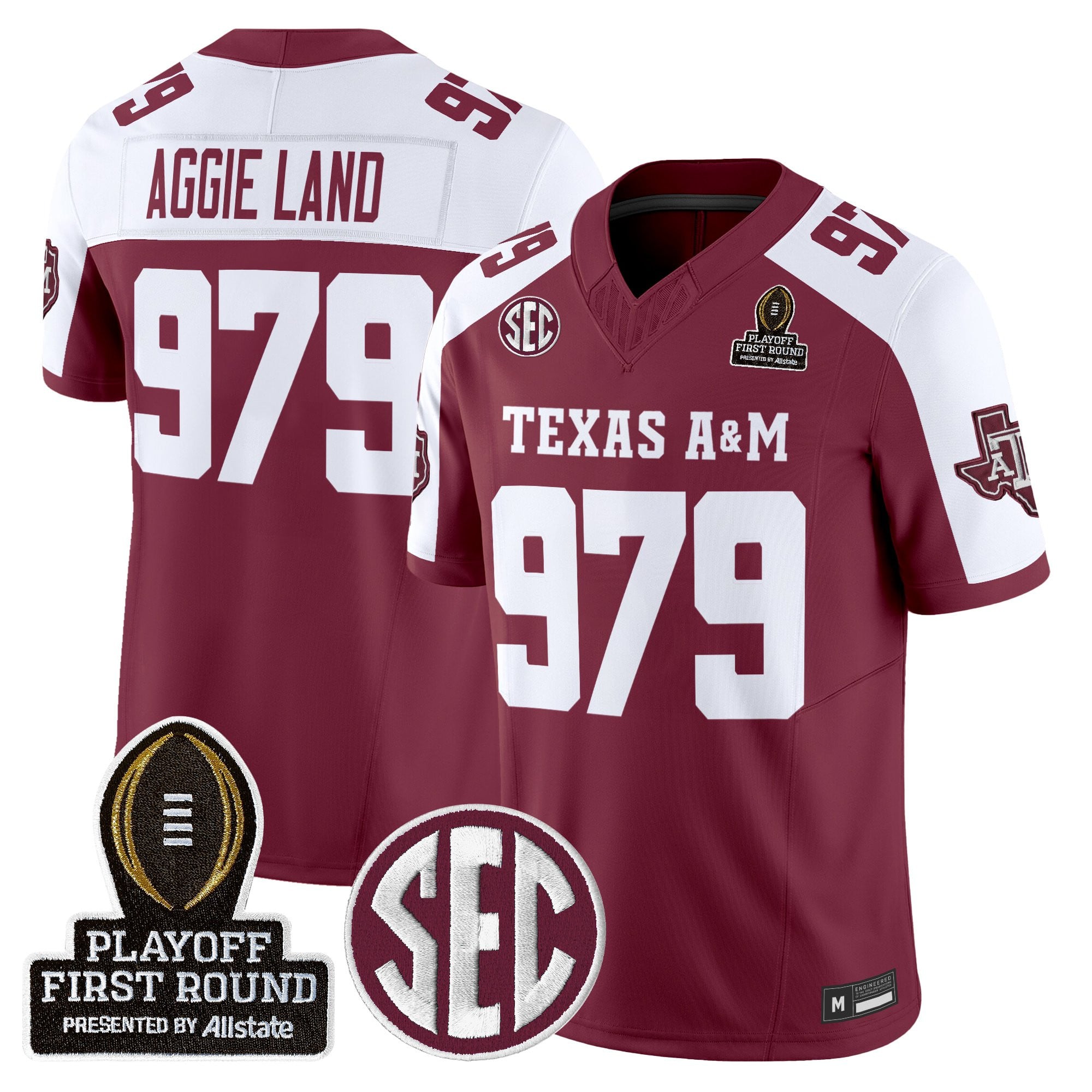 Men's Texas A&M Aggies 2025 Playoff First Round Vapor Limited Jersey - All Stitched