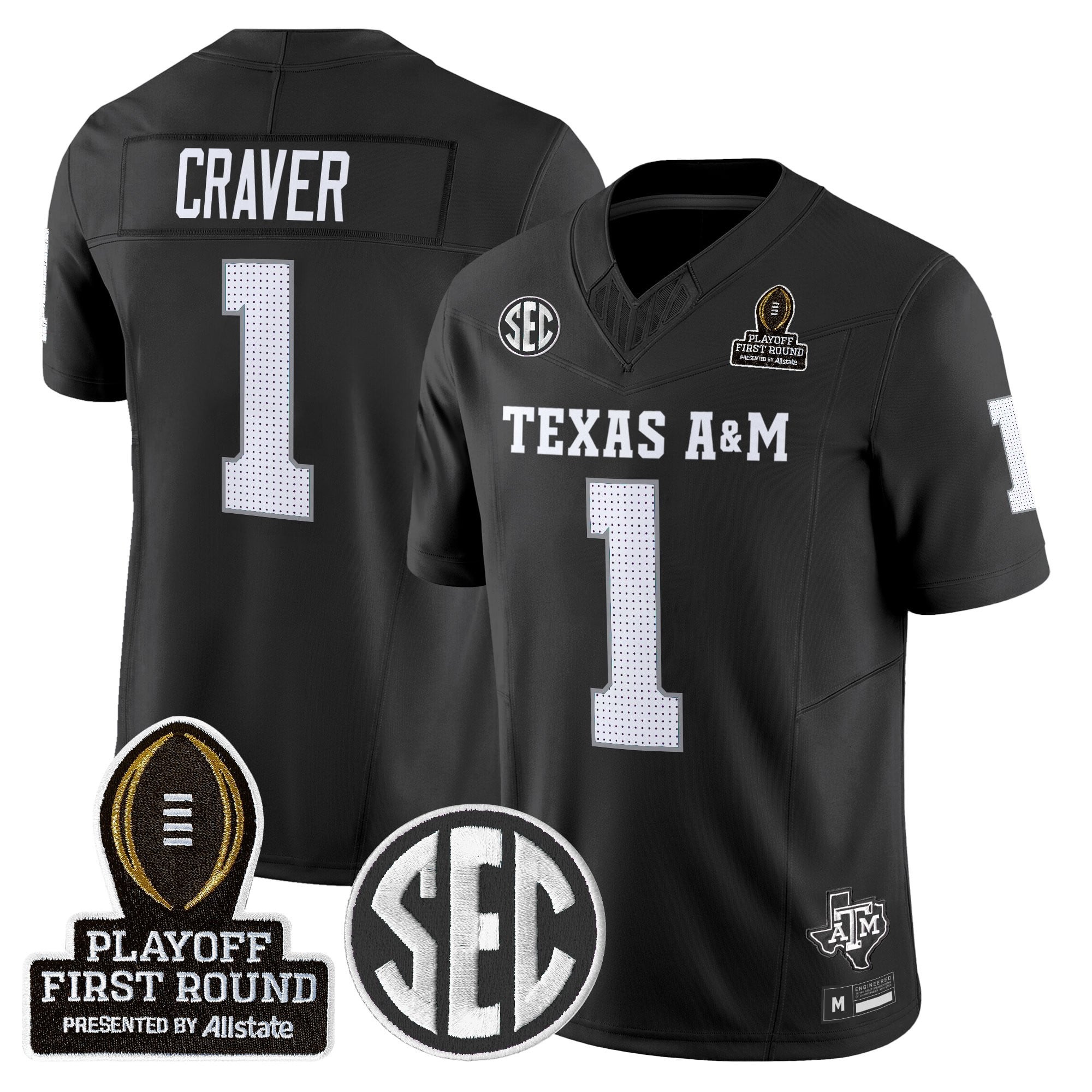 Men's Texas A&M Aggies 2025 Playoff First Round Vapor Limited Jersey - All Stitched