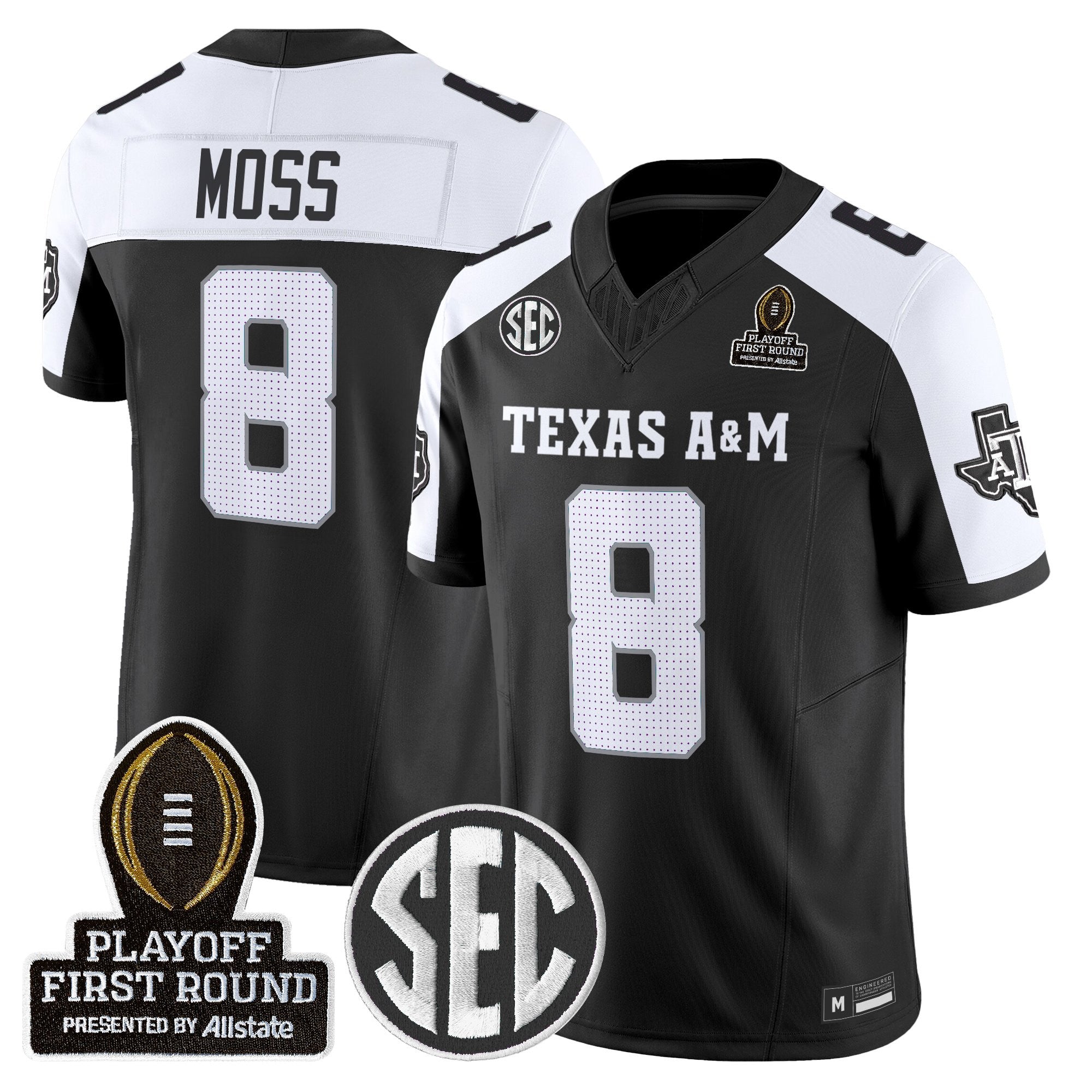 Men's Texas A&M Aggies 2025 Playoff First Round Vapor Limited Jersey - All Stitched