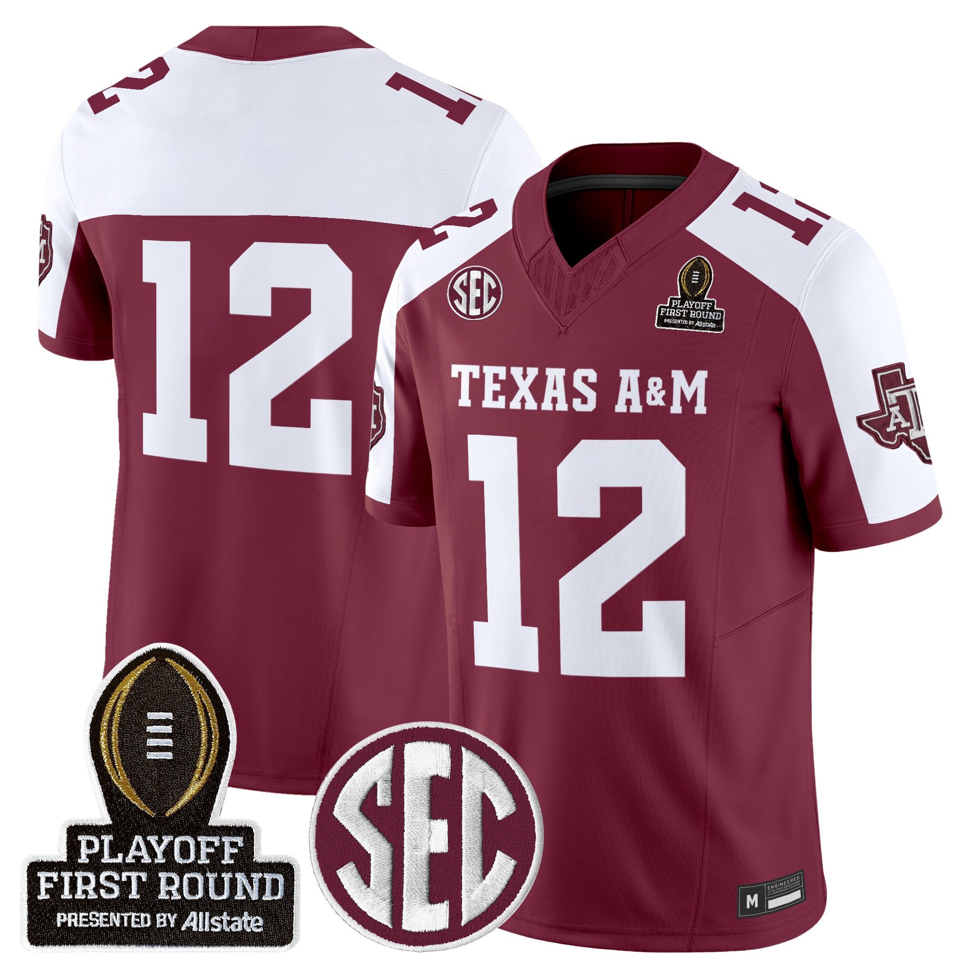 Men's Texas A&M Aggies 2025 Playoff First Round Vapor Limited Jersey - All Stitched