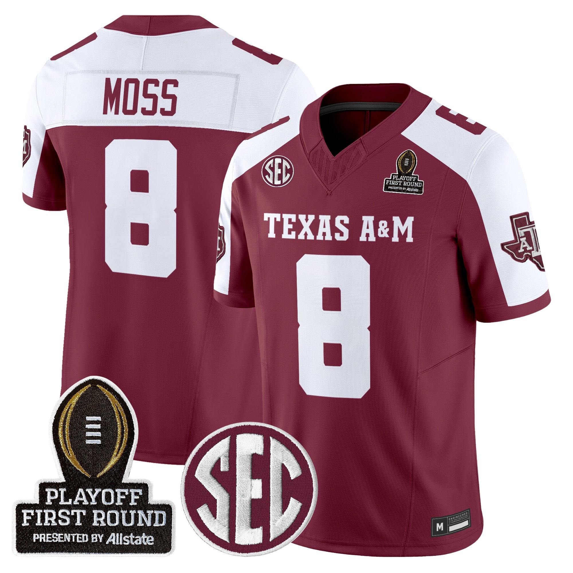 Men's Texas A&M Aggies 2025 Playoff First Round Vapor Limited Jersey - All Stitched