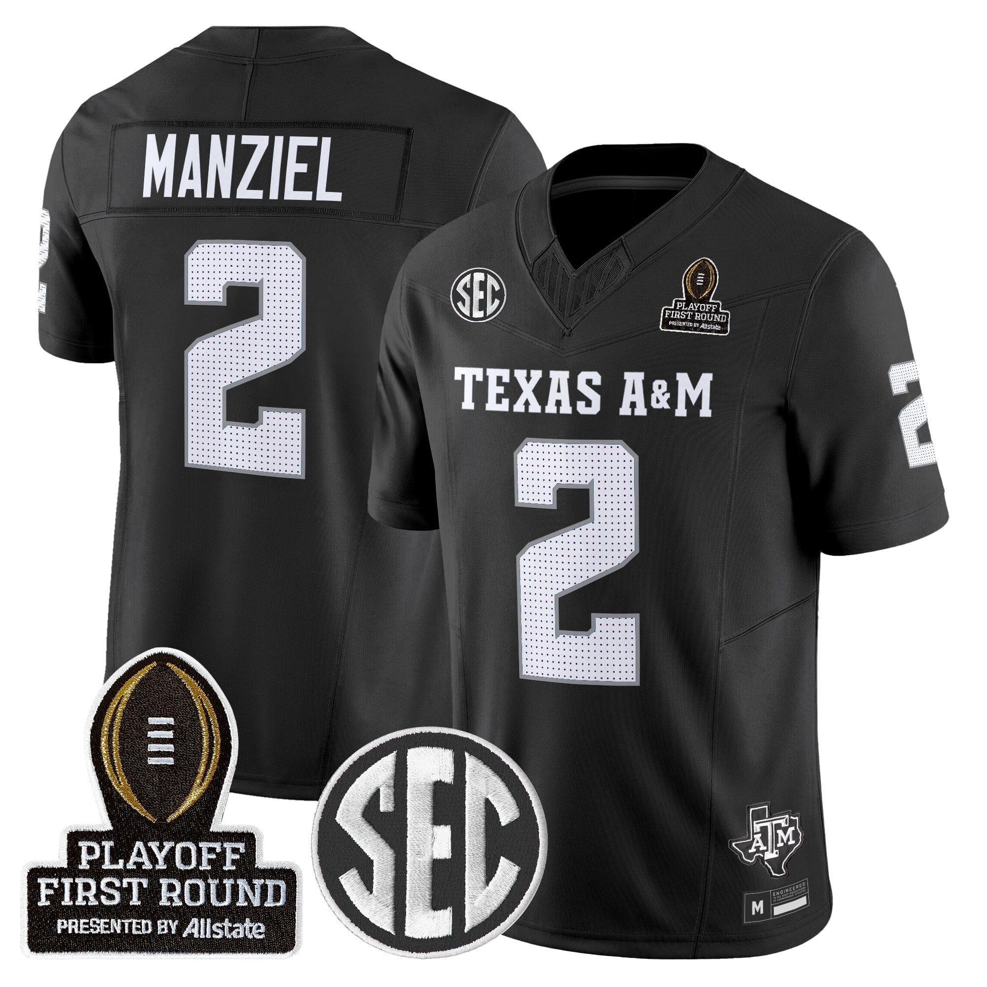 Men's Texas A&M Aggies 2025 Playoff First Round Vapor Limited Jersey - All Stitched