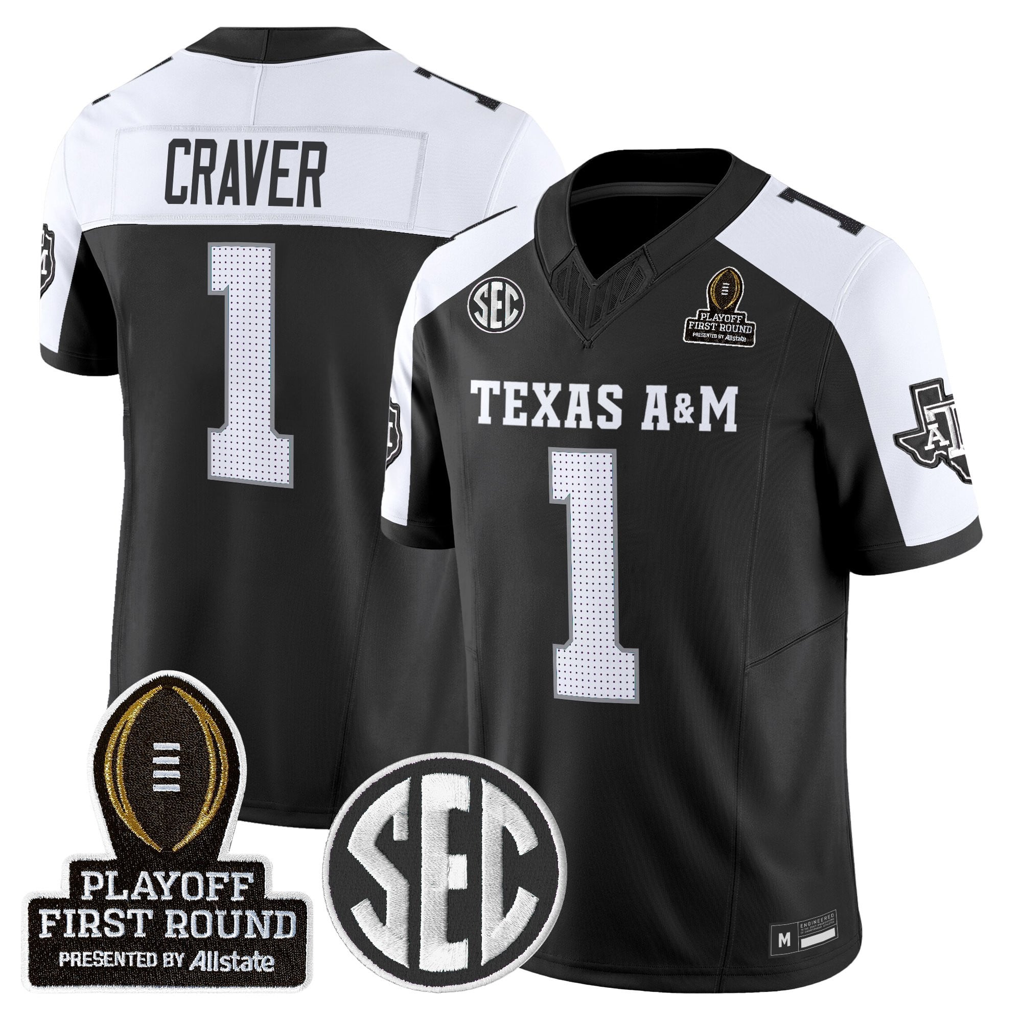 Men's Texas A&M Aggies 2025 Playoff First Round Vapor Limited Jersey - All Stitched