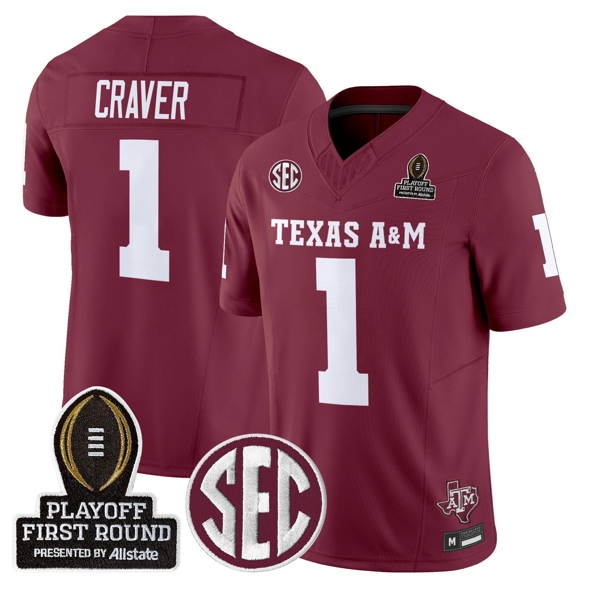 Men's Texas A&M Aggies 2025 Playoff First Round Vapor Limited Jersey - All Stitched