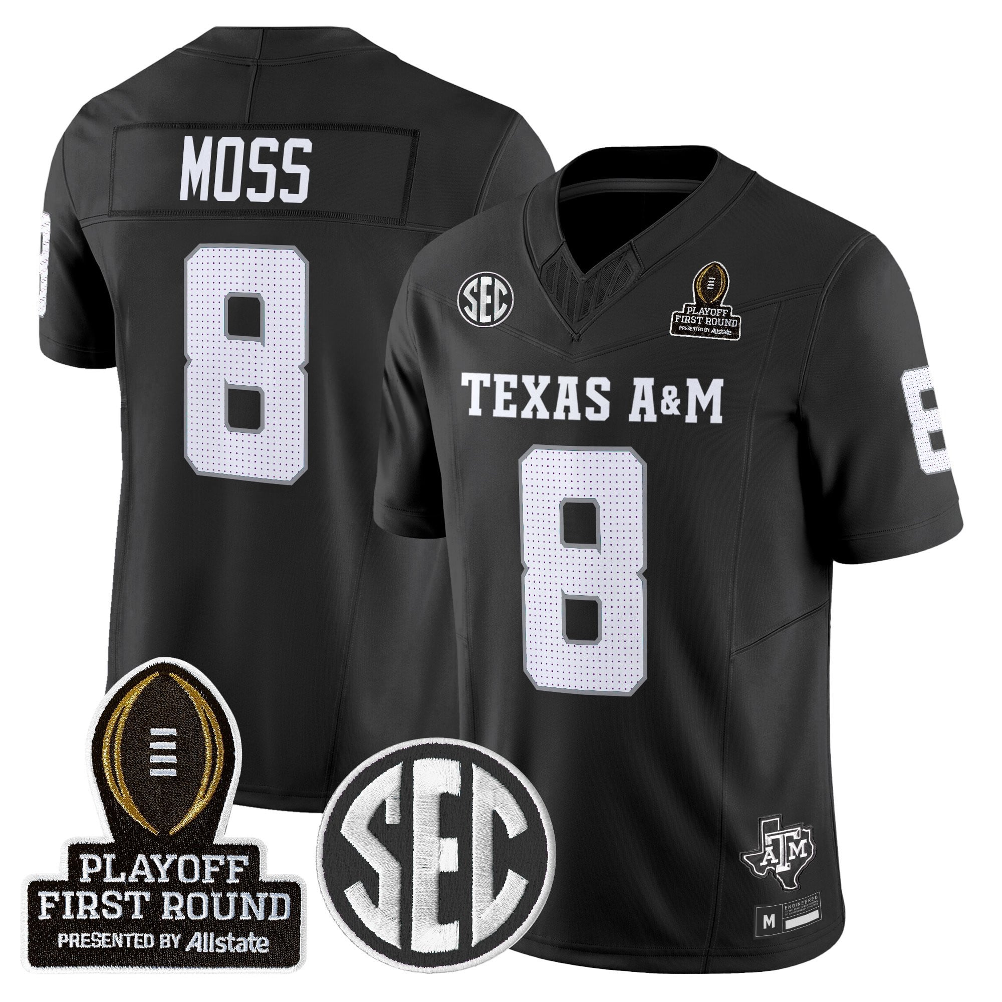 Men's Texas A&M Aggies 2025 Playoff First Round Vapor Limited Jersey - All Stitched