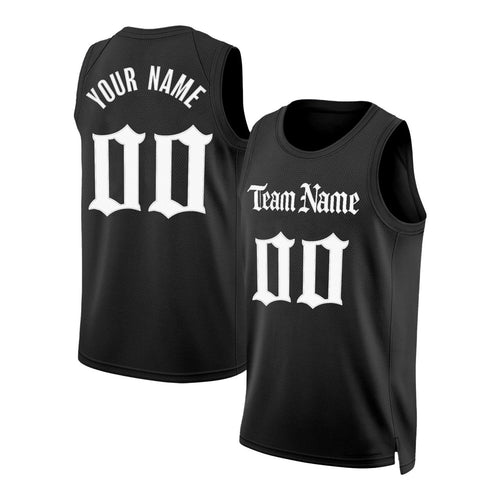 Black White Gothic Custom Basketball Jersey