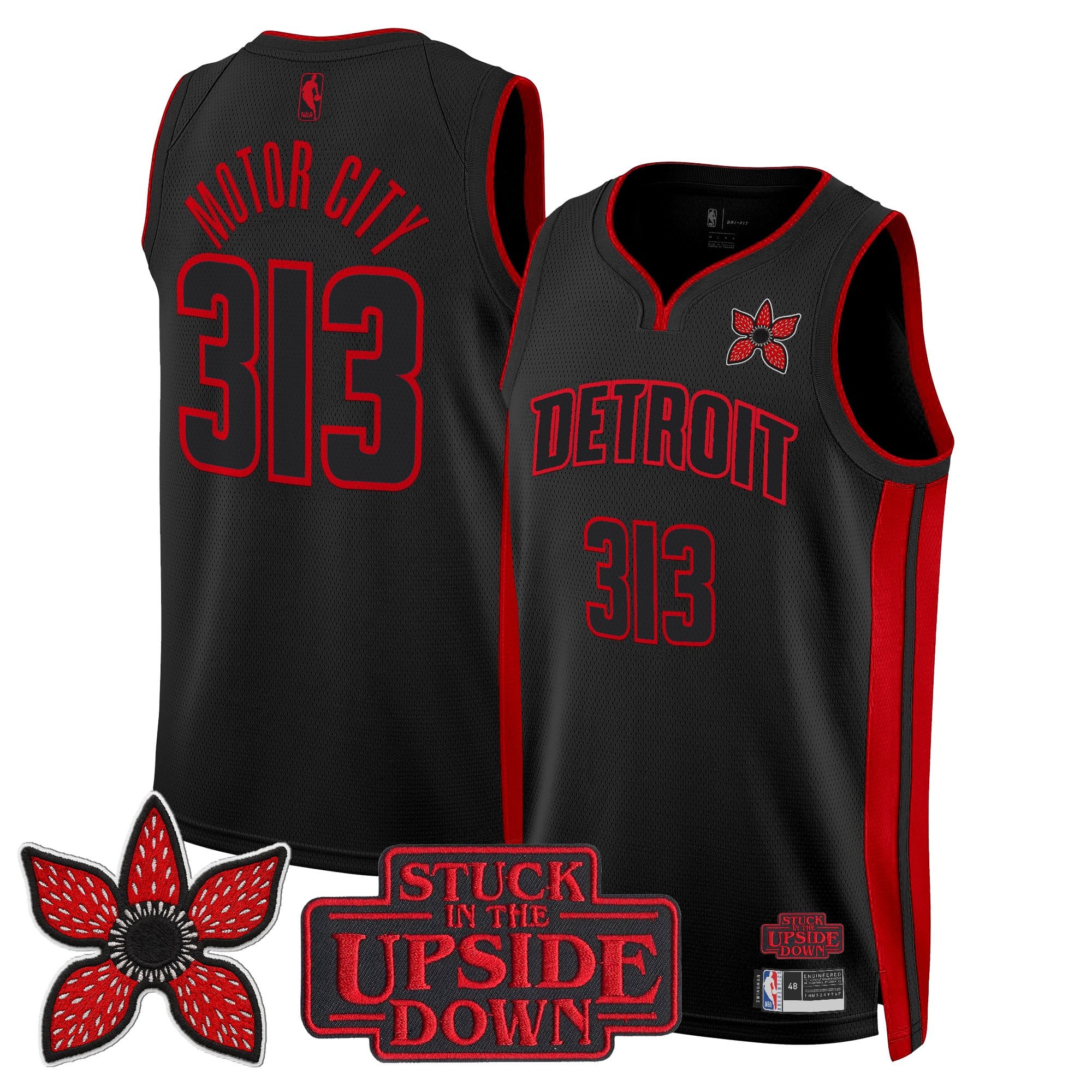 Men's Detroit Pistons 'Stranger Things Edition' Swingman Jersey - All Stitched