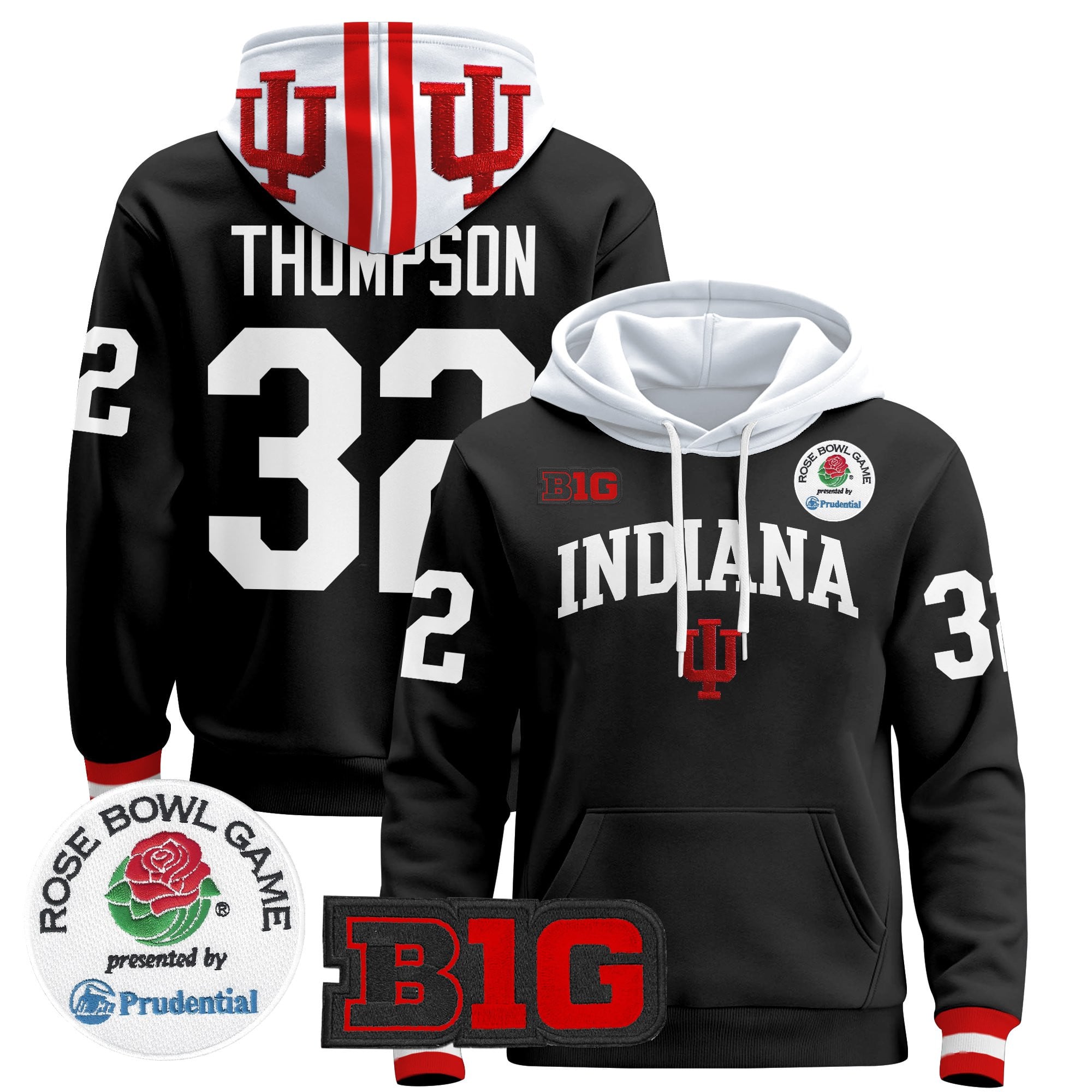 Men's Indiana Hoosiers 2025 Rose Bowl Premium Pullover Hoodie - All Stitched