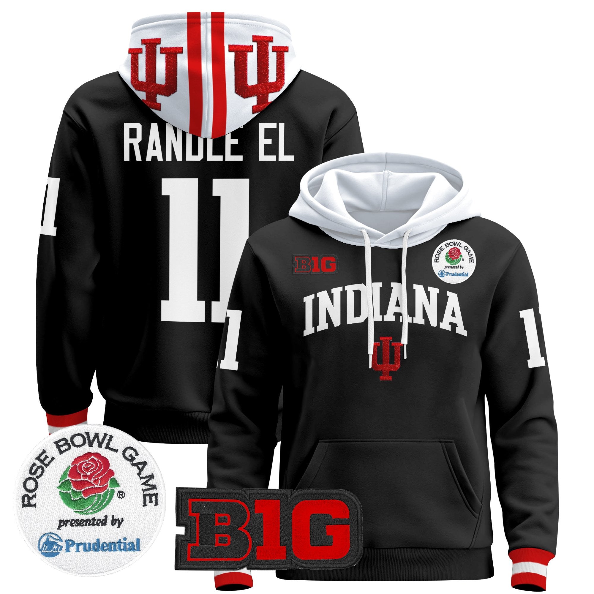 Men's Indiana Hoosiers 2025 Rose Bowl Premium Pullover Hoodie - All Stitched