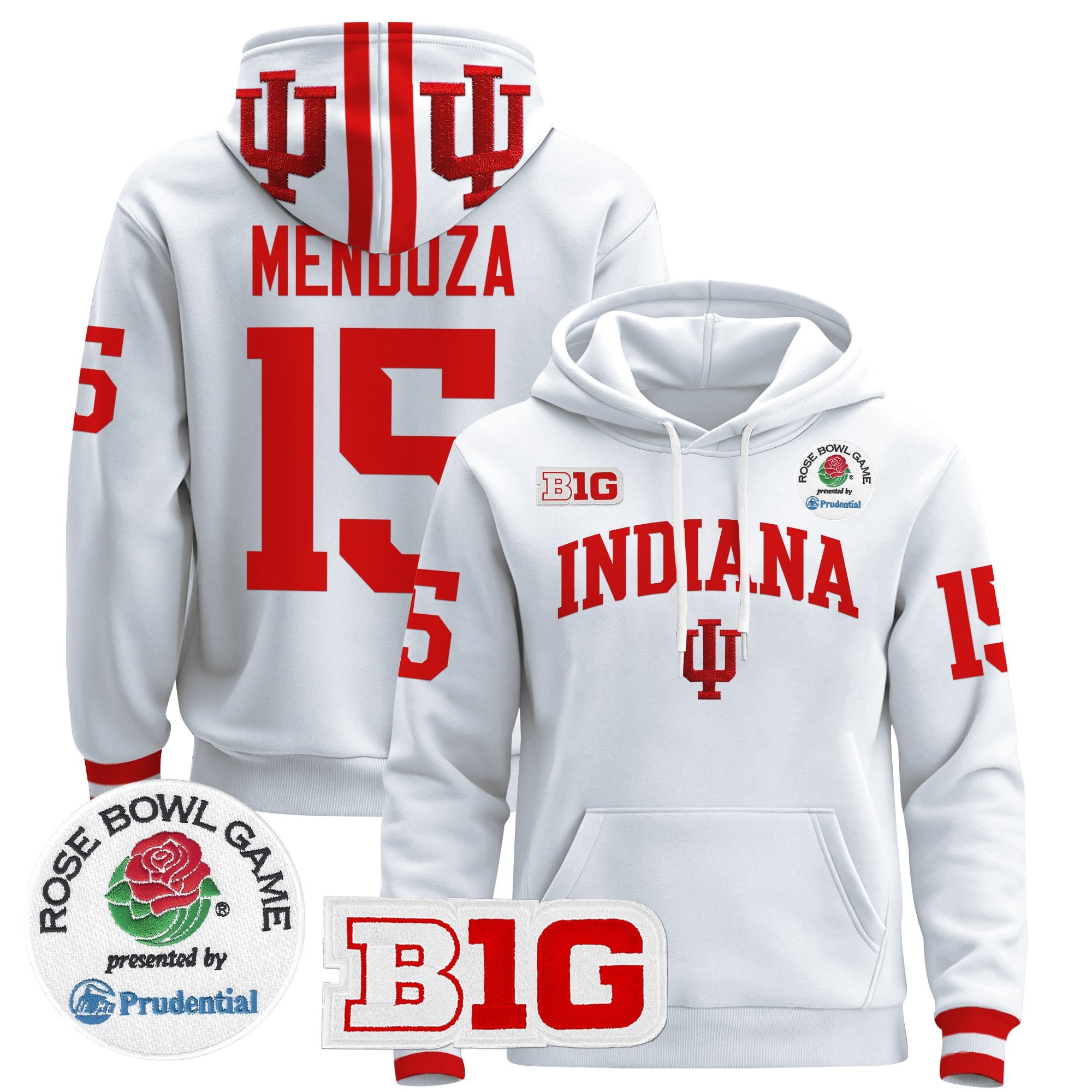 Men's Indiana Hoosiers 2025 Rose Bowl Premium Pullover Hoodie - All Stitched