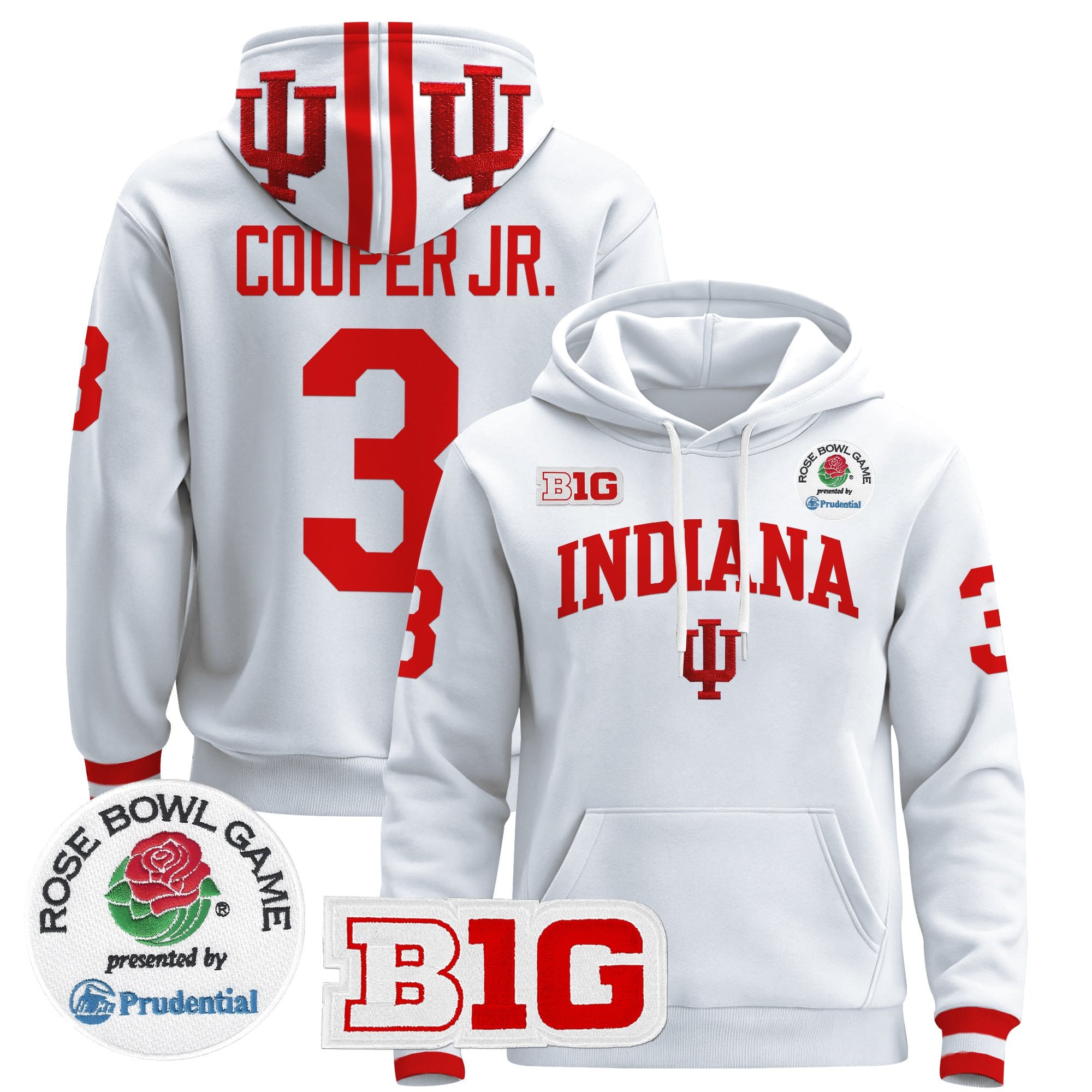 Men's Indiana Hoosiers 2025 Rose Bowl Premium Pullover Hoodie - All Stitched