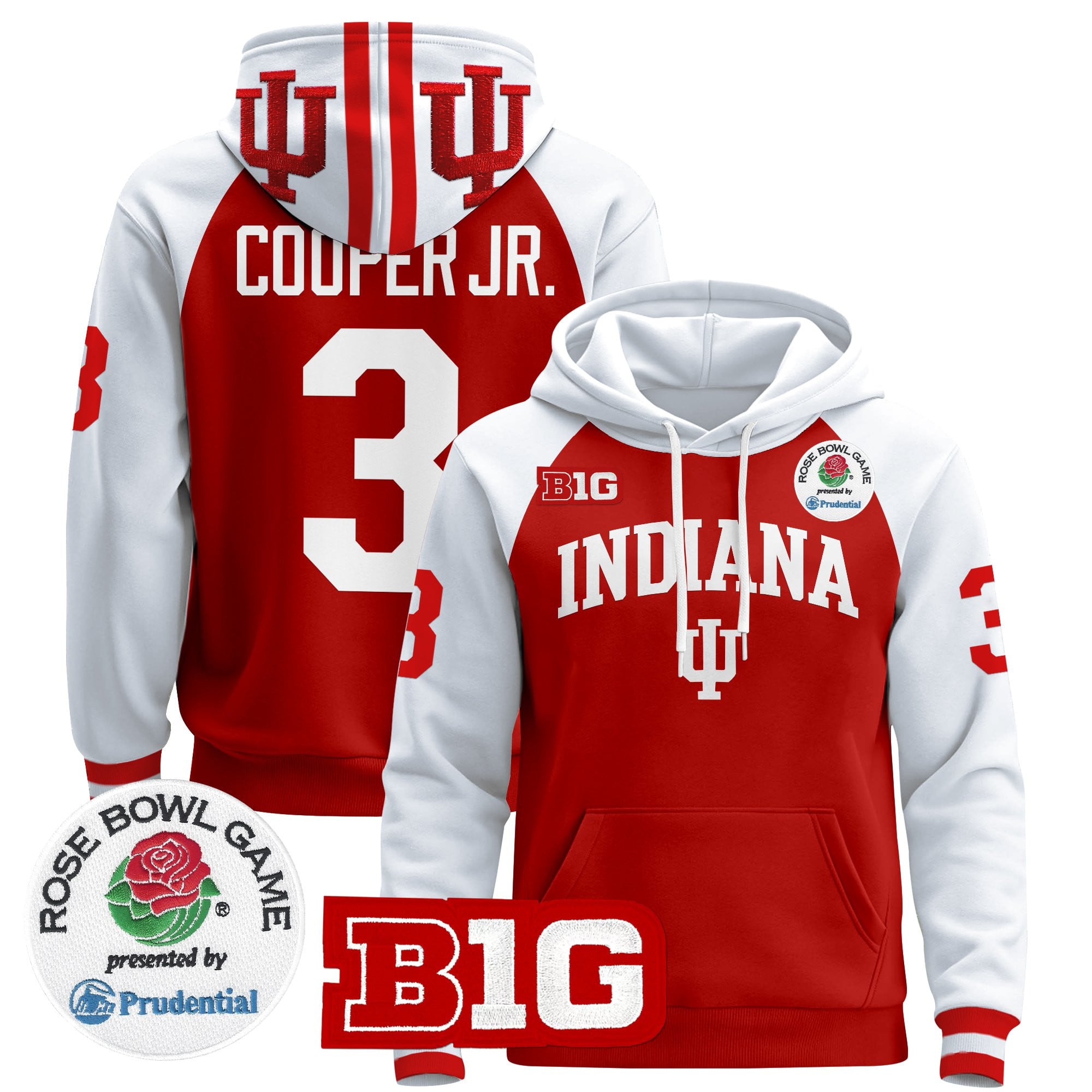 Men's Indiana Hoosiers 2025 Rose Bowl Premium Pullover Hoodie - All Stitched