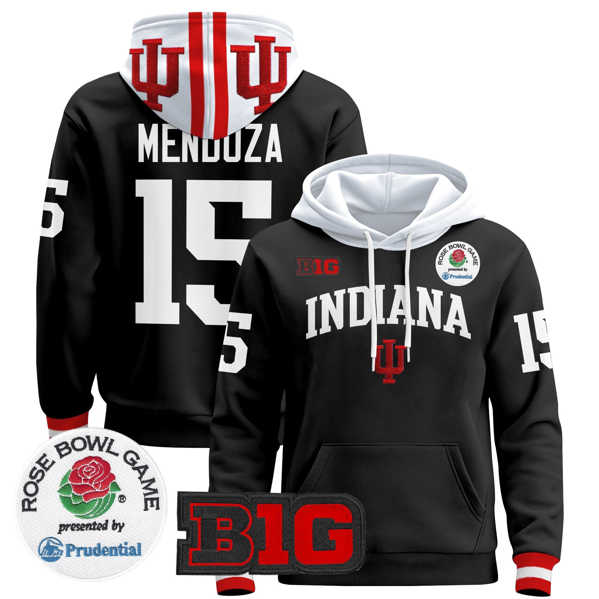 Men's Indiana Hoosiers 2025 Rose Bowl Premium Pullover Hoodie - All Stitched