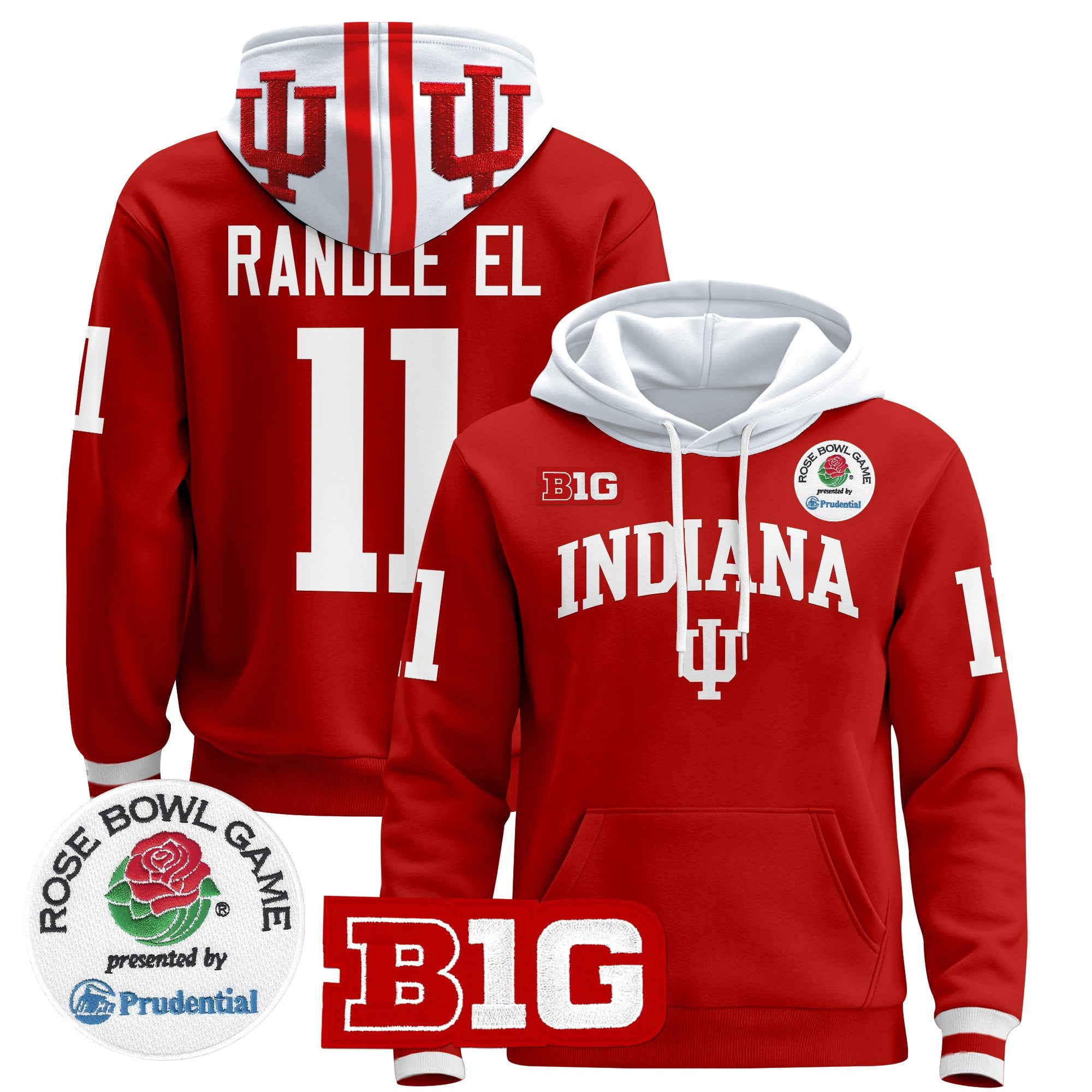 Men's Indiana Hoosiers 2025 Rose Bowl Premium Pullover Hoodie - All Stitched