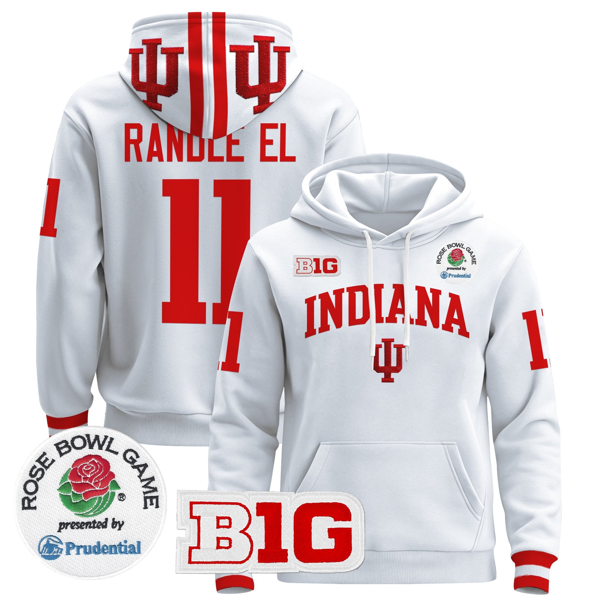 Men's Indiana Hoosiers 2025 Rose Bowl Premium Pullover Hoodie - All Stitched
