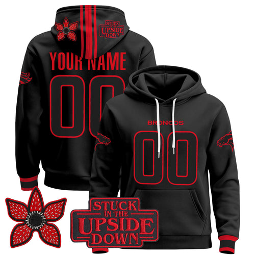 Denver Broncos 'Stranger Things Edition' Premium Custom Pullover Hoodie - All Stitched