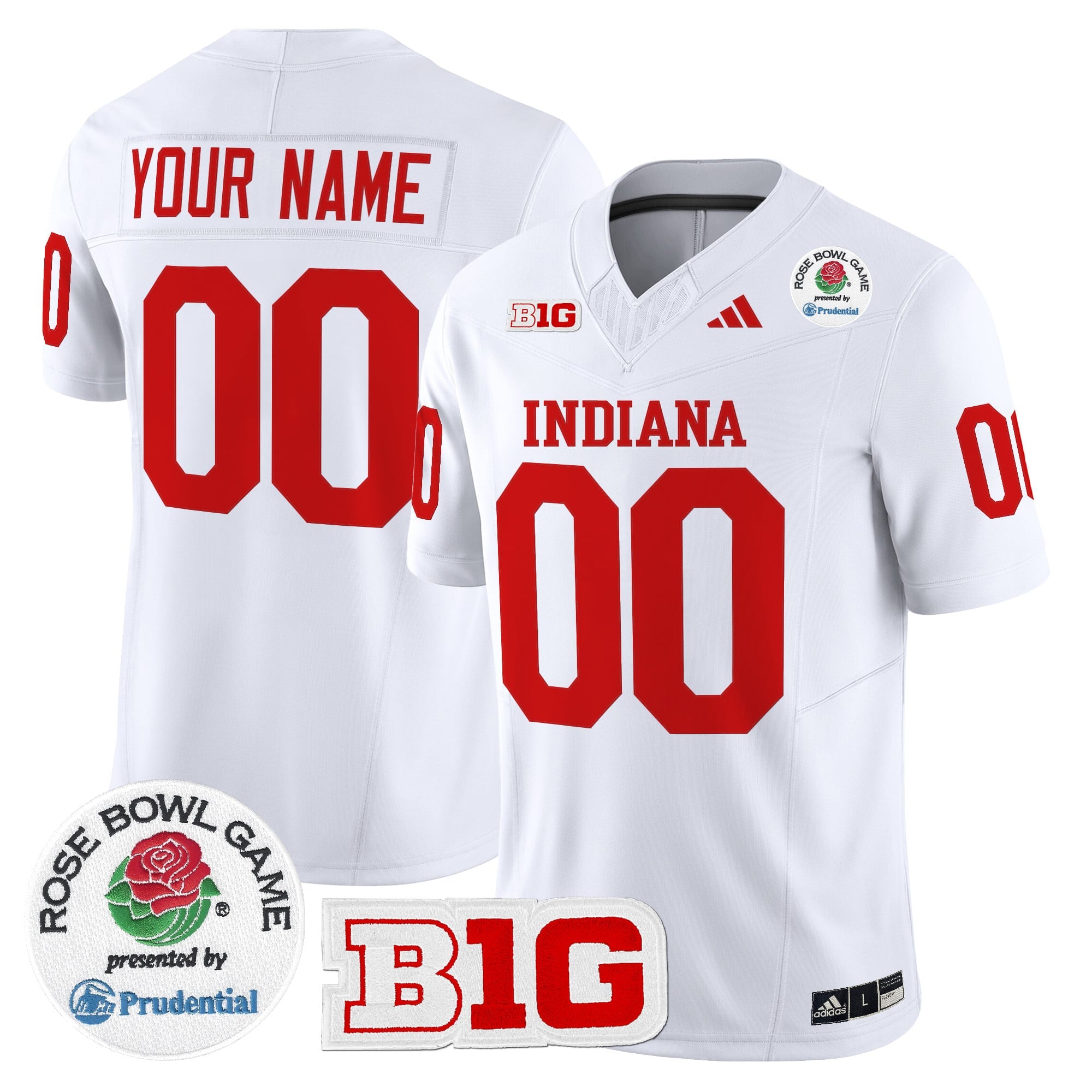 Indiana Hoosiers 2026 Rose Bowl Vapor Limited Custom Jersey V2 - All Stitched