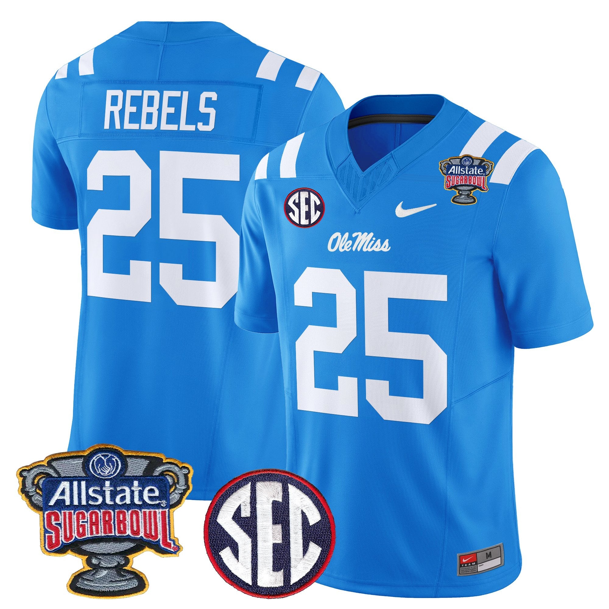 Men's Ole Miss Rebels 2026 Sugar Bowl Vapor Limited Jersey - All Stitched
