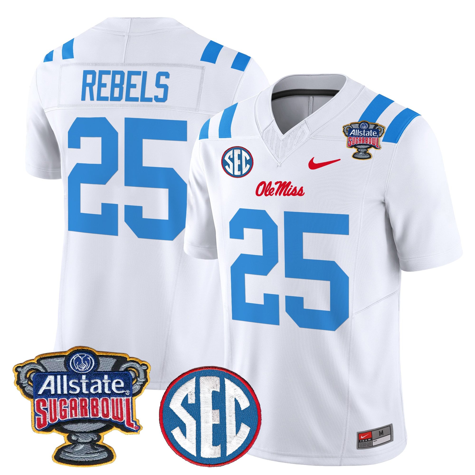 Men's Ole Miss Rebels 2026 Sugar Bowl Vapor Limited Jersey - All Stitched