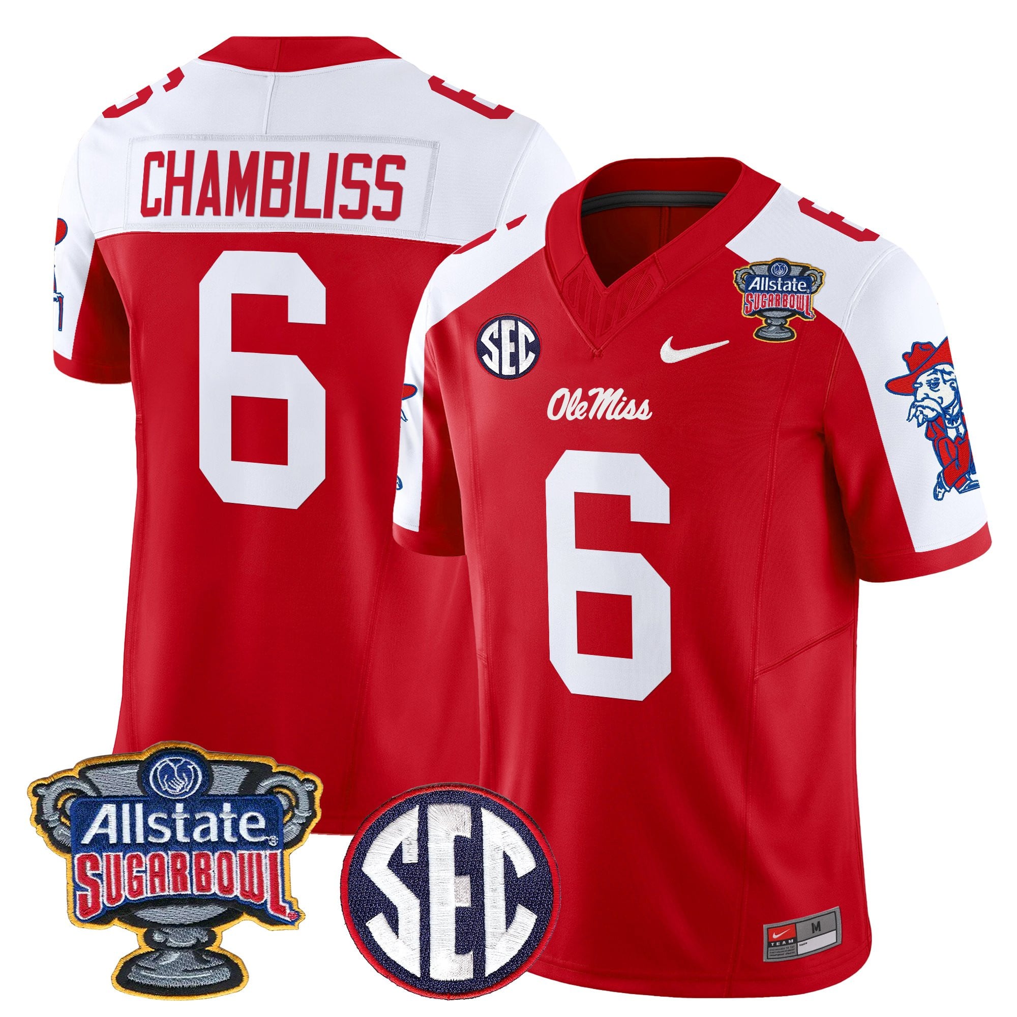 Men's Ole Miss Rebels 2026 Sugar Bowl Vapor Limited Jersey - All Stitched