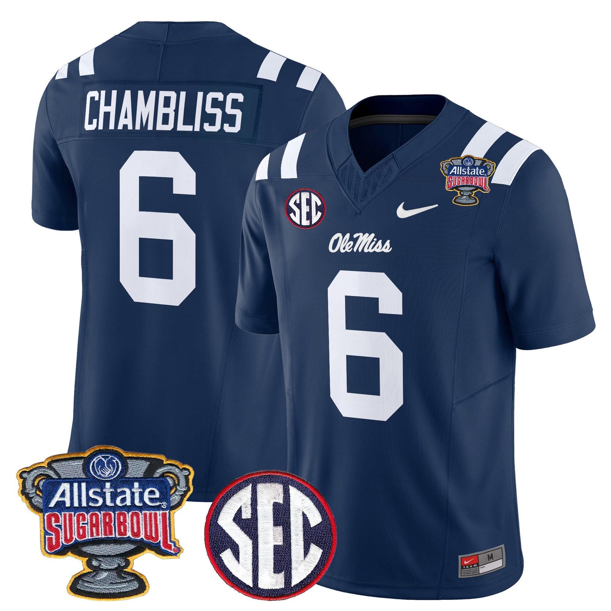 Men's Ole Miss Rebels 2026 Sugar Bowl Vapor Limited Jersey - All Stitched