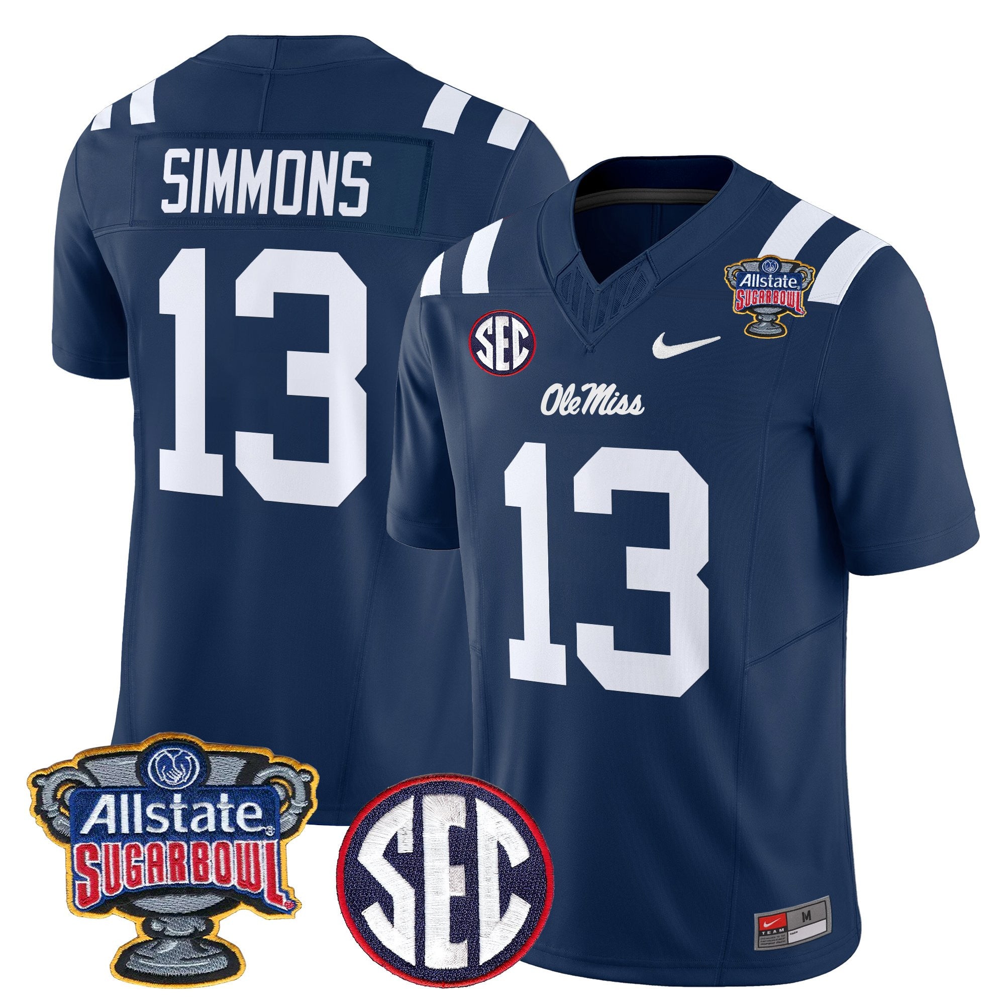 Men's Ole Miss Rebels 2026 Sugar Bowl Vapor Limited Jersey - All Stitched