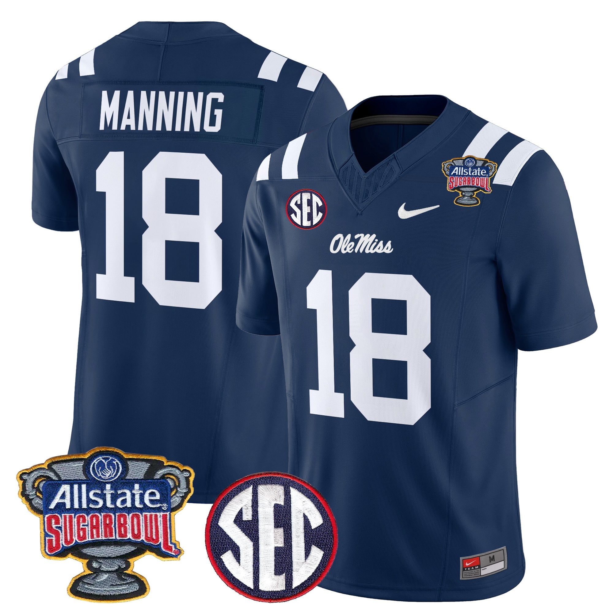 Men's Ole Miss Rebels 2026 Sugar Bowl Vapor Limited Jersey - All Stitched