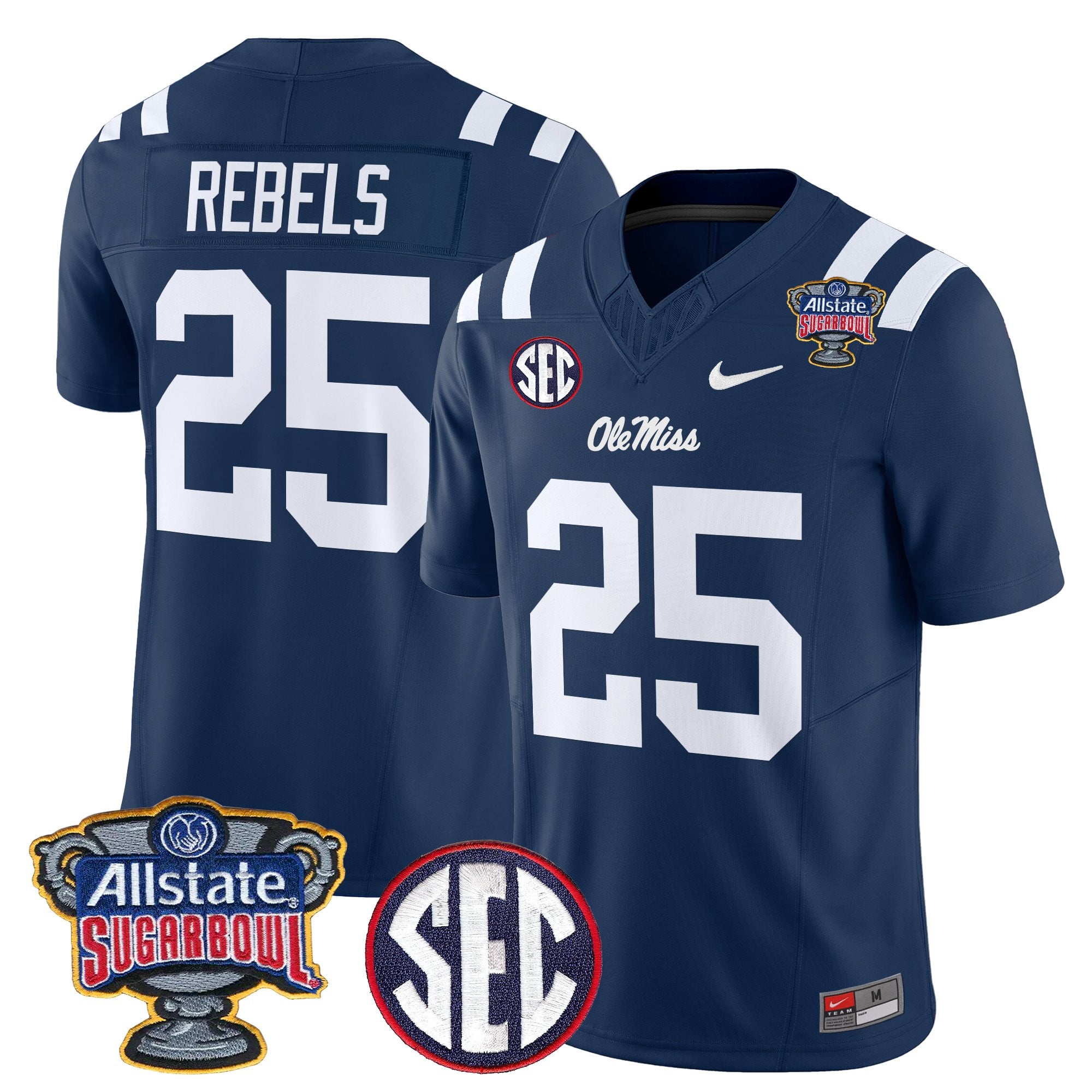 Men's Ole Miss Rebels 2026 Sugar Bowl Vapor Limited Jersey - All Stitched