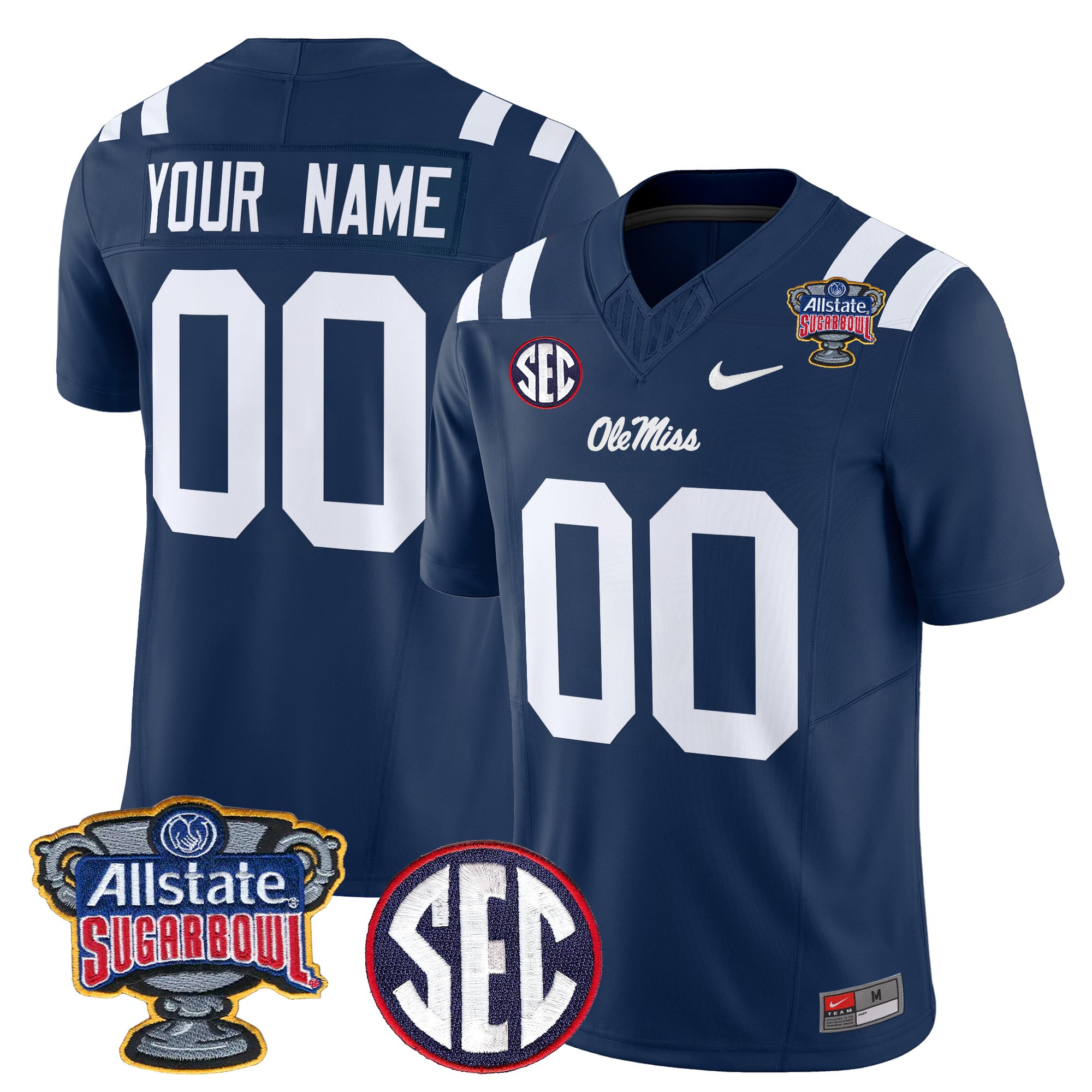 Ole Miss Rebels 2026 Sugar Bowl Vapor Limited Custom Jersey - All Stitched