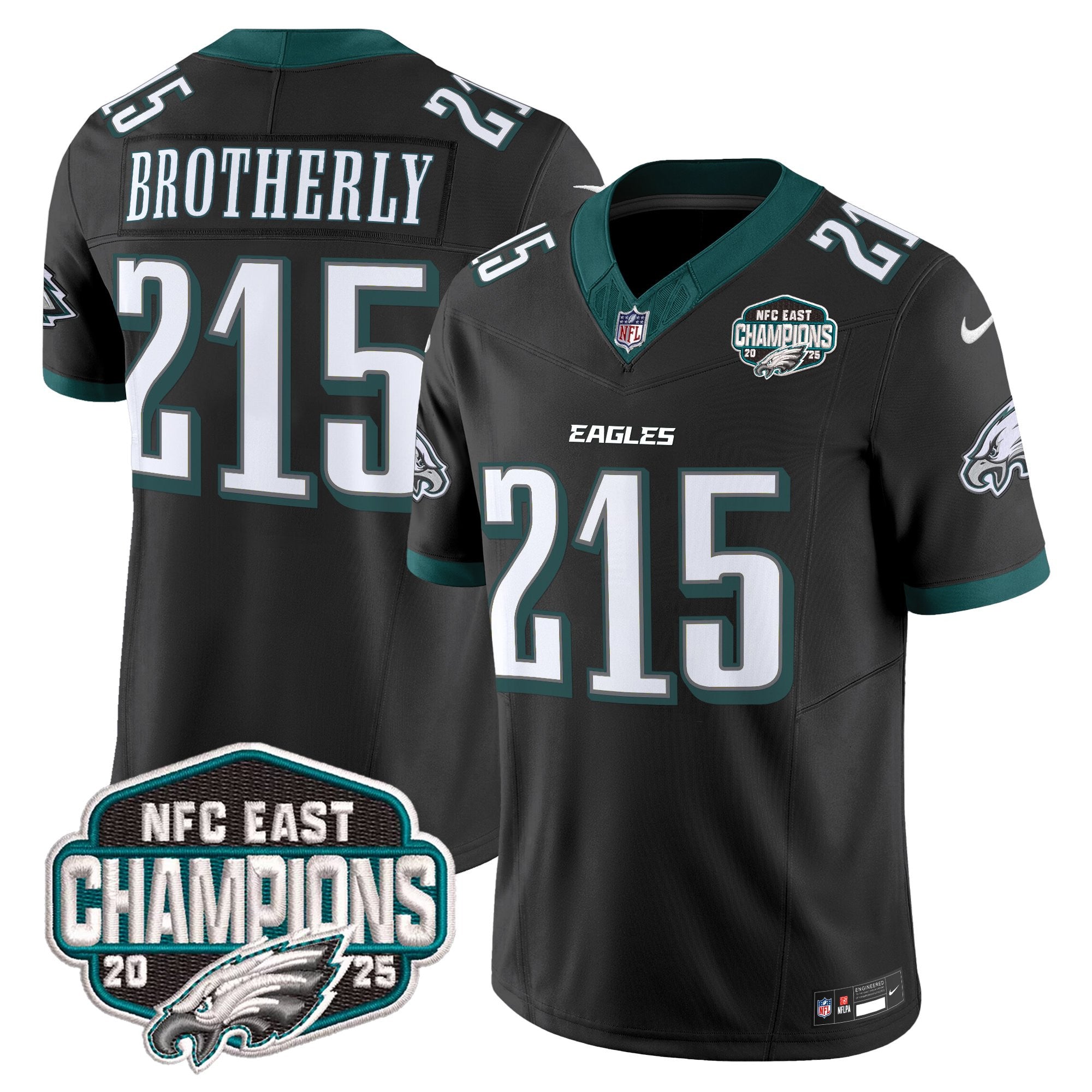 Men's Philadelphia Eagles 2025 NFC East Division Champions Vapor Limited Jersey - All Stitched