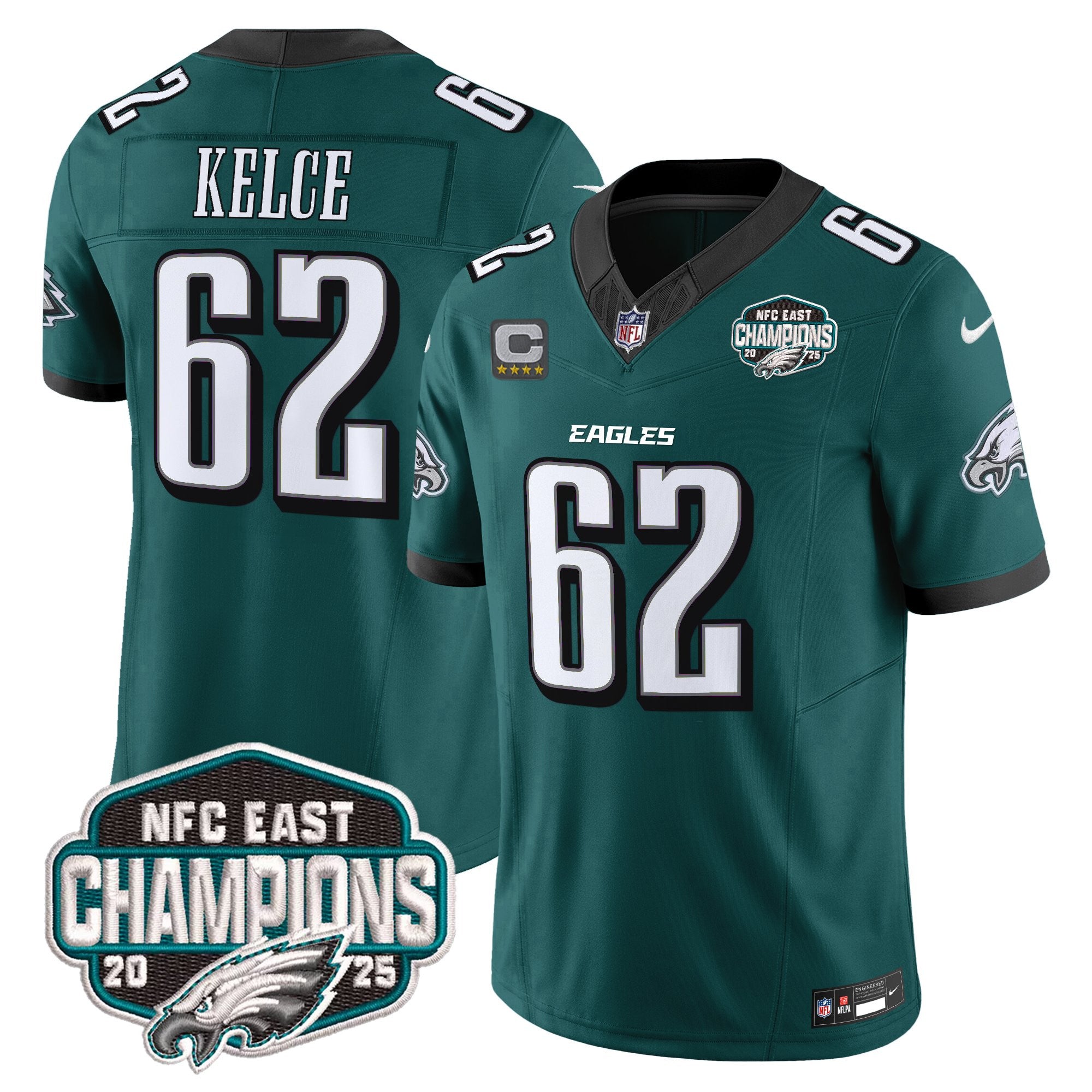 Men's Philadelphia Eagles 2025 NFC East Division Champions Vapor Limited Jersey - All Stitched