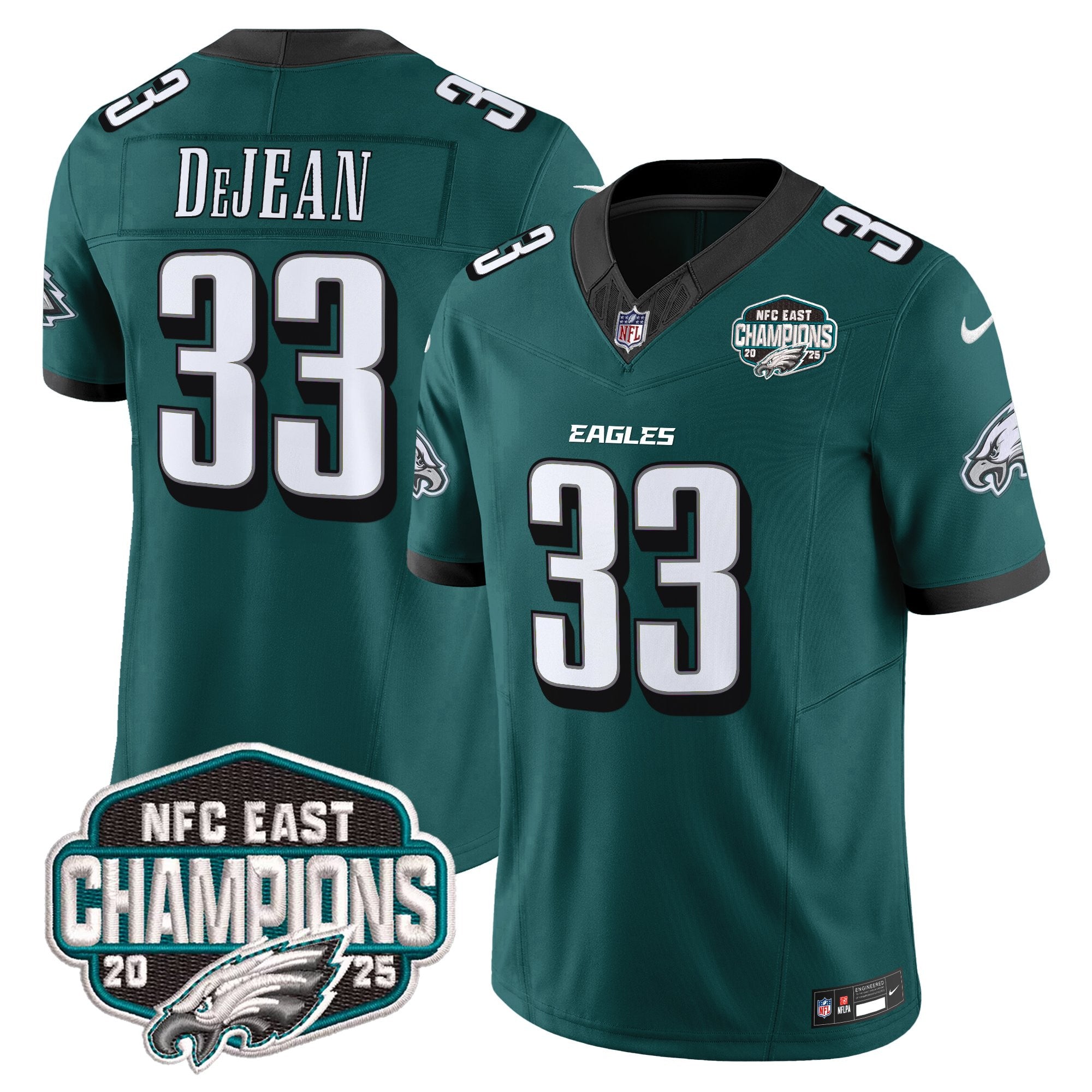 Men's Philadelphia Eagles 2025 NFC East Division Champions Vapor Limited Jersey - All Stitched