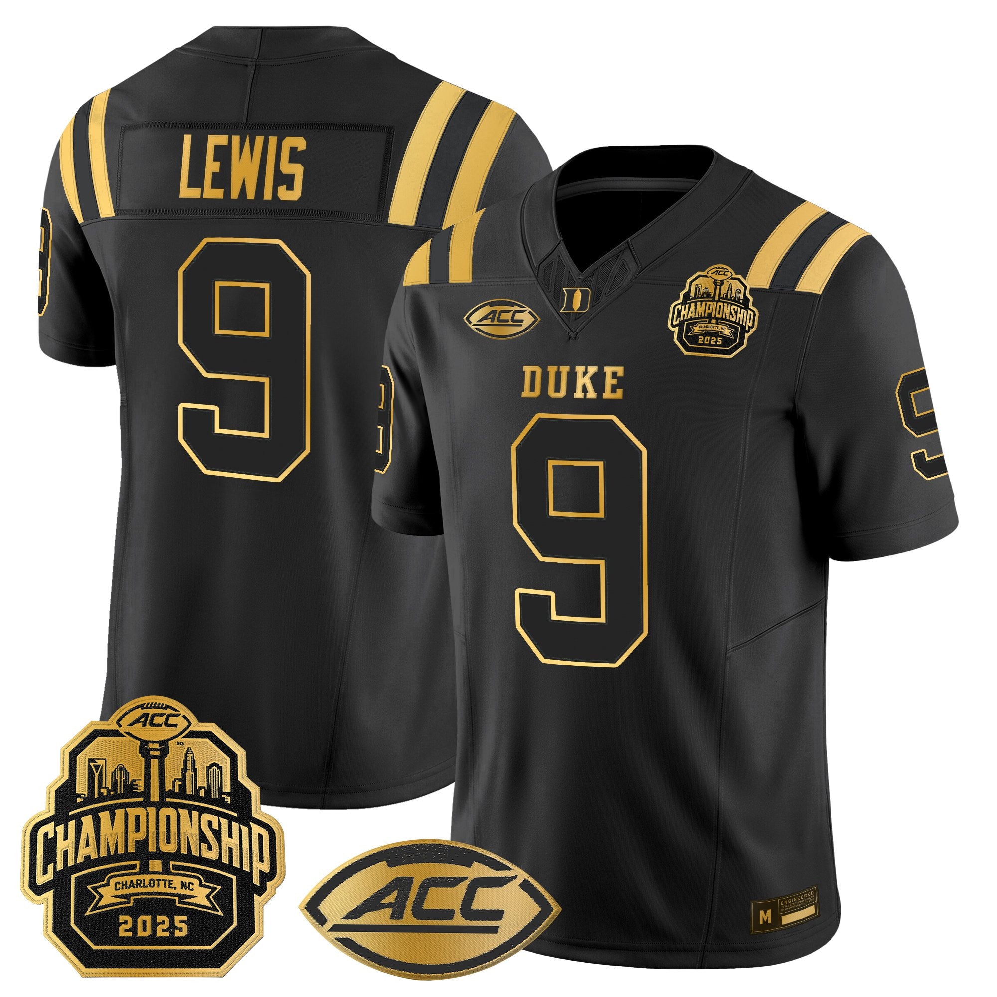 Men's Duke Blue Devils 2025 ACC Championship Gold Vapor Limited Jersey - All Stitched