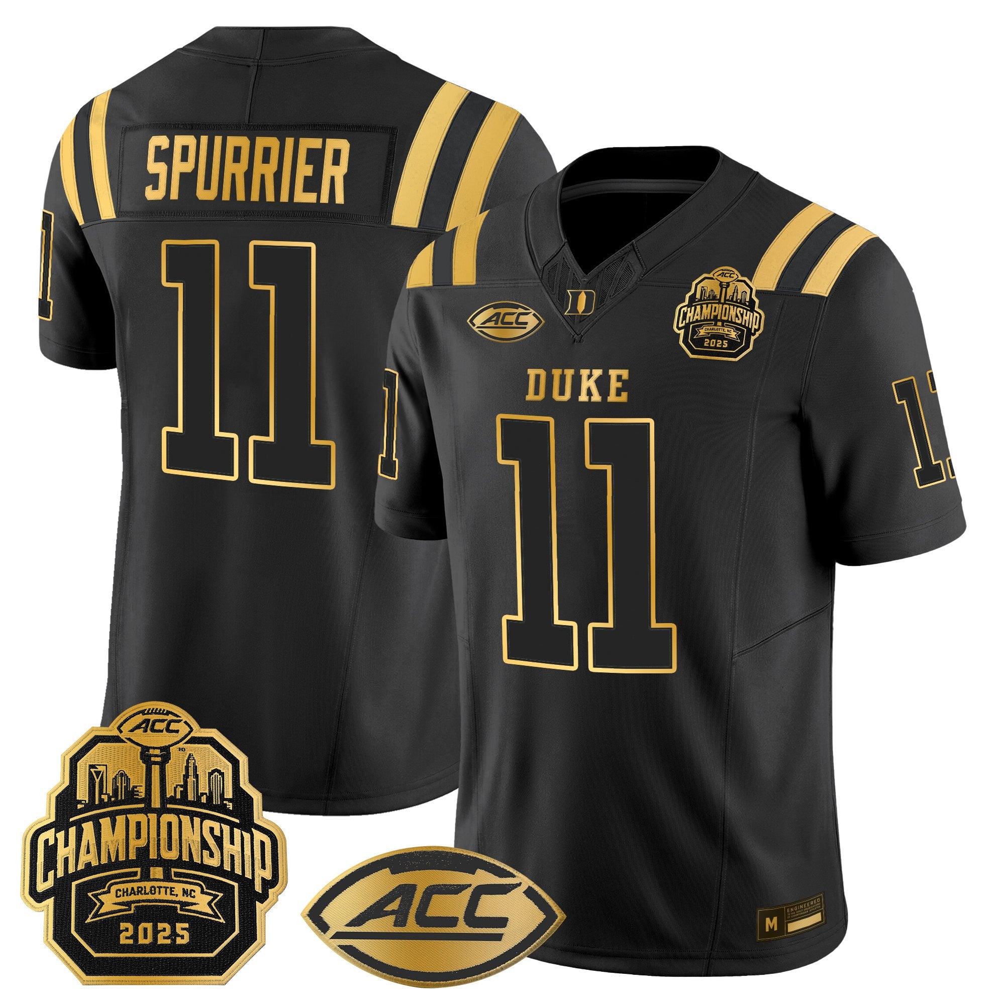 Men's Duke Blue Devils 2025 ACC Championship Gold Vapor Limited Jersey - All Stitched