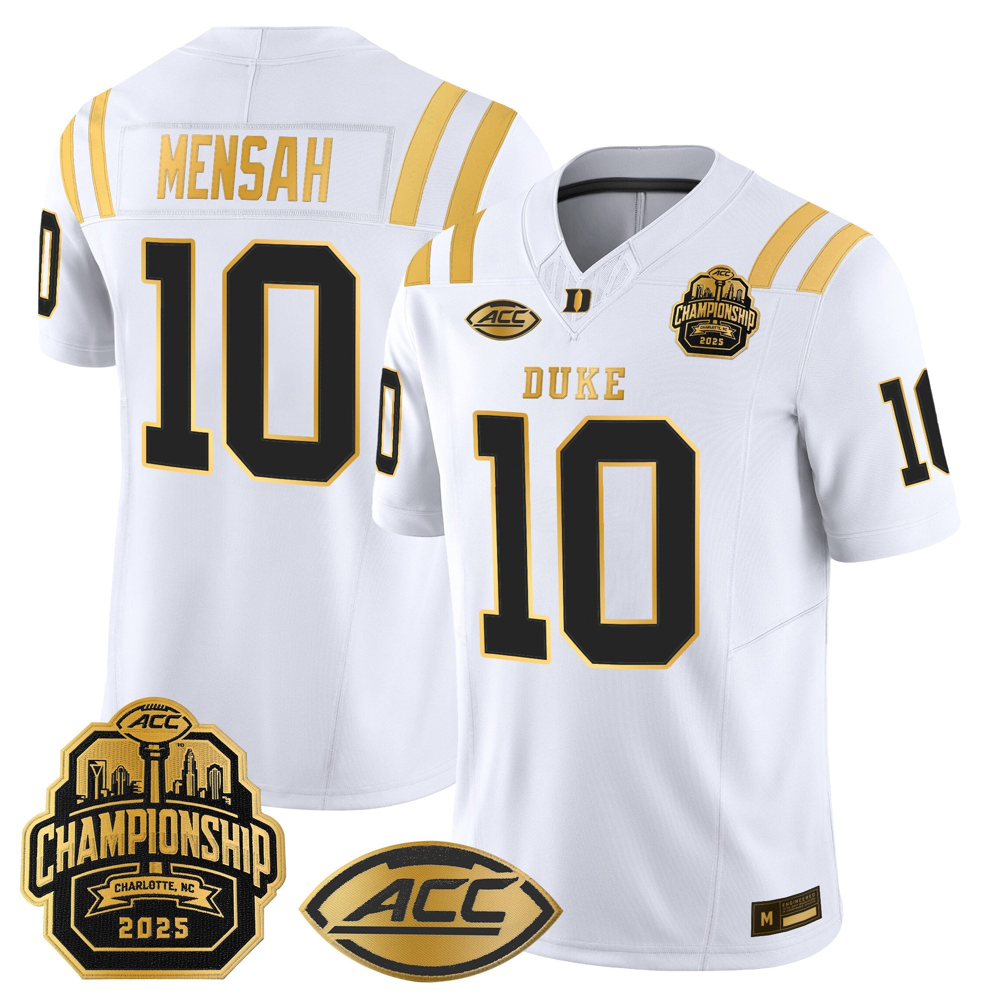 Men's Duke Blue Devils 2025 ACC Championship Gold Vapor Limited Jersey - All Stitched