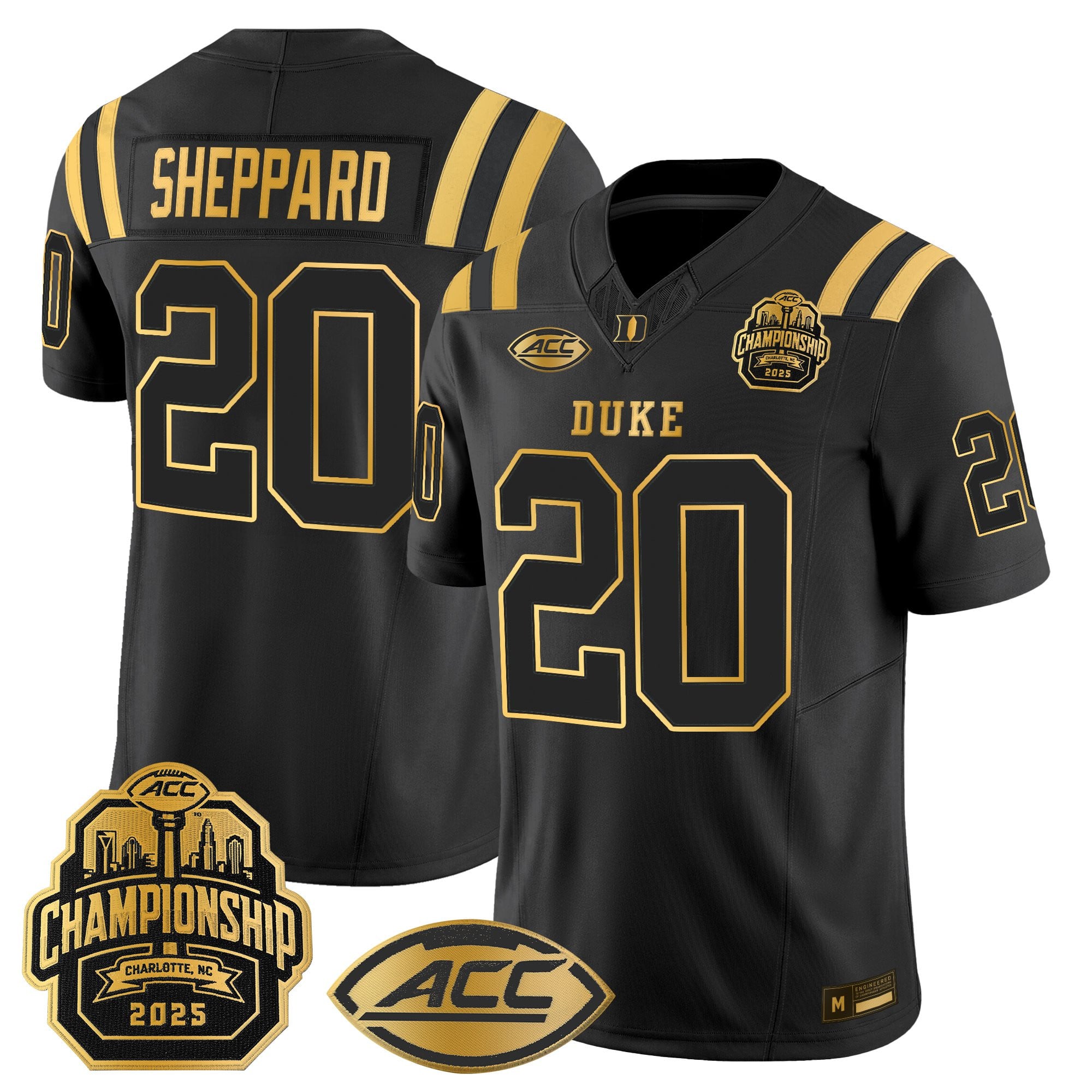 Men's Duke Blue Devils 2025 ACC Championship Gold Vapor Limited Jersey - All Stitched