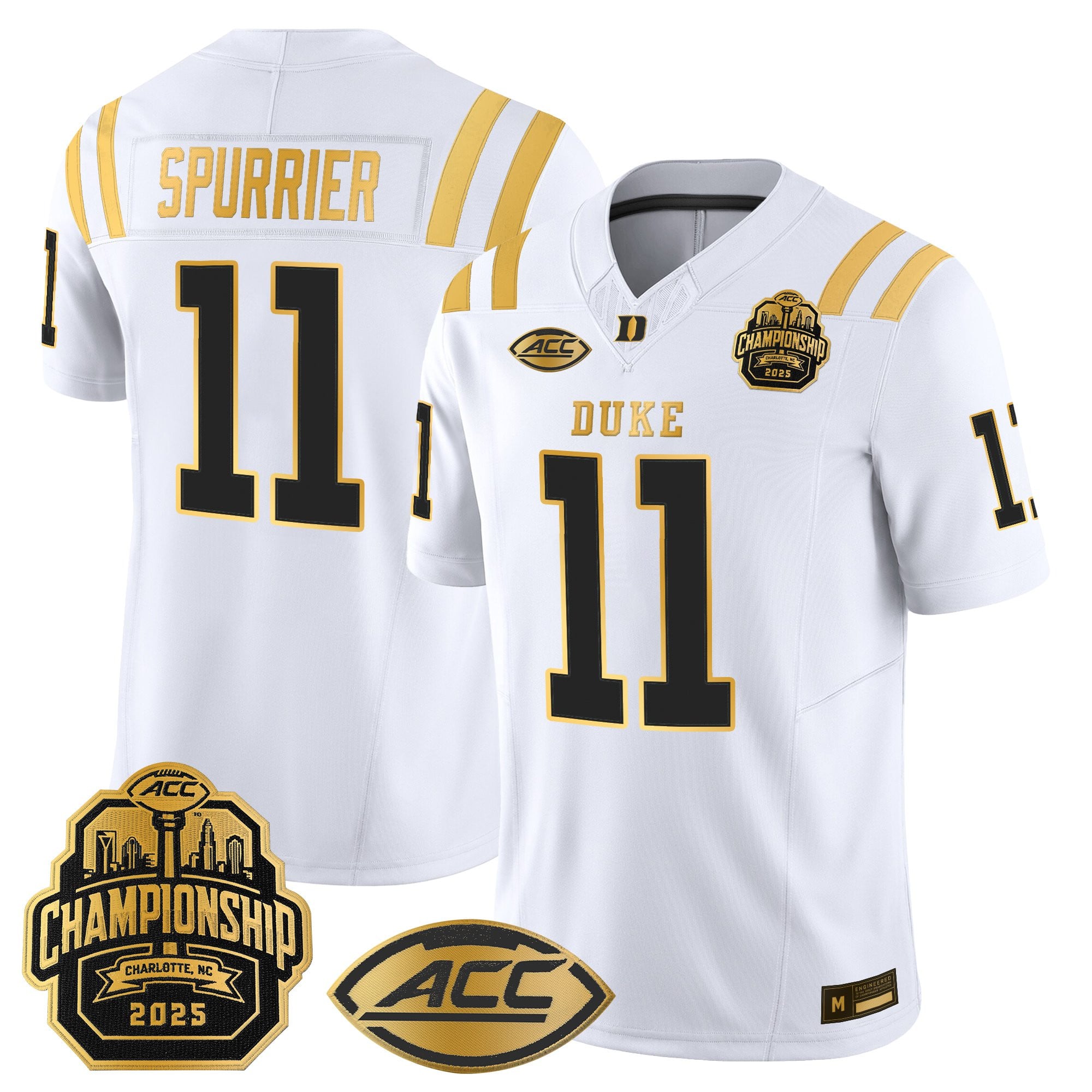 Men's Duke Blue Devils 2025 ACC Championship Gold Vapor Limited Jersey - All Stitched