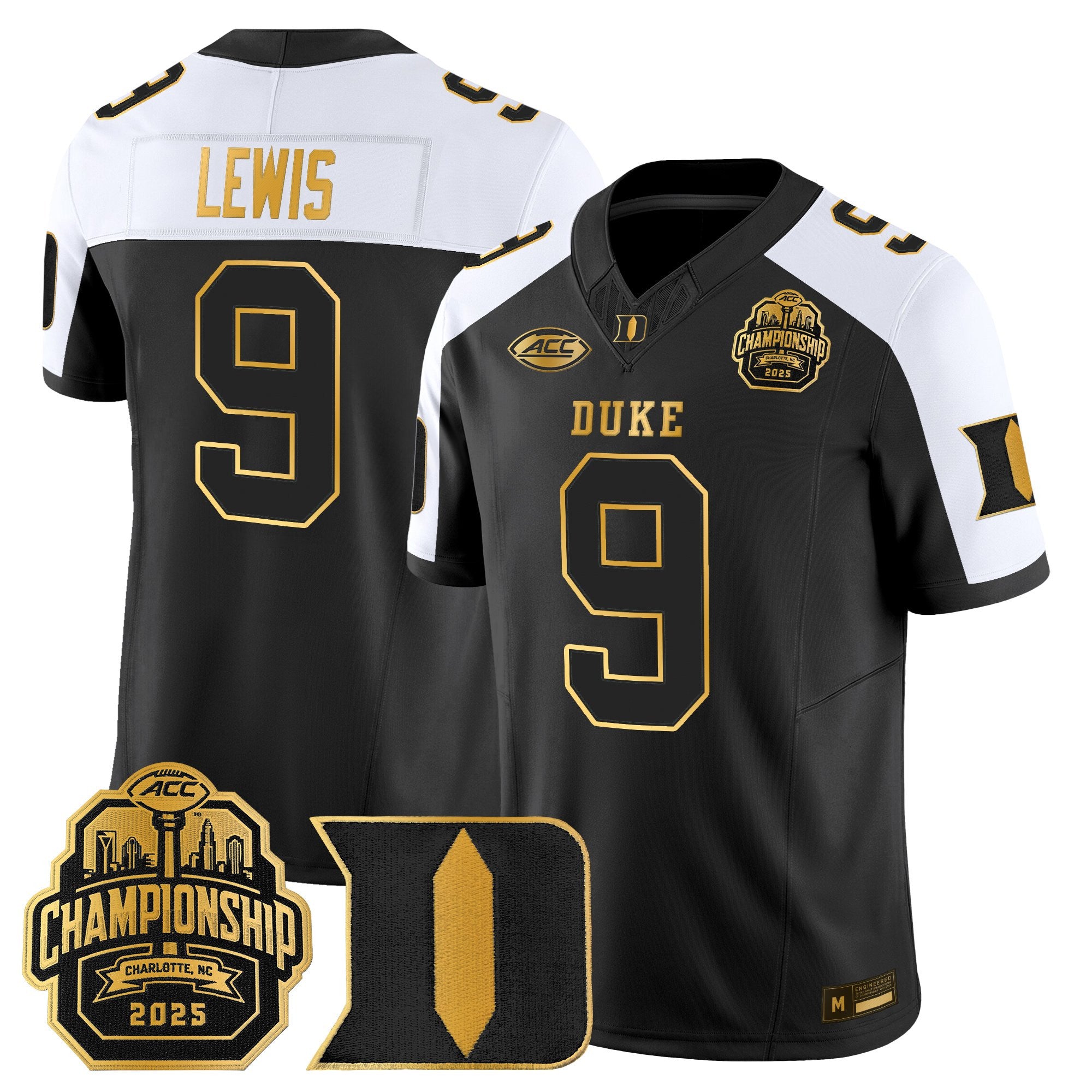 Men's Duke Blue Devils 2025 ACC Championship Gold Vapor Limited Jersey - All Stitched