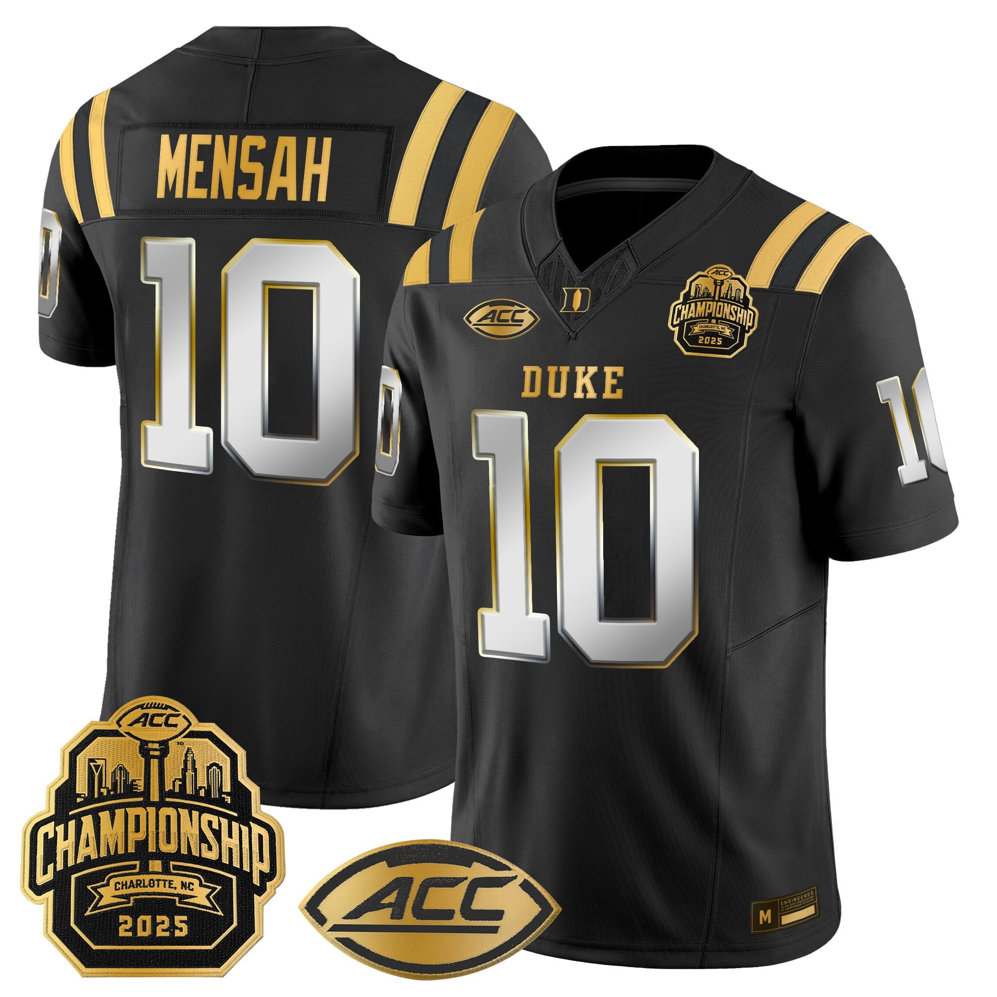 Men's Duke Blue Devils 2025 ACC Championship Gold Vapor Limited Jersey - All Stitched