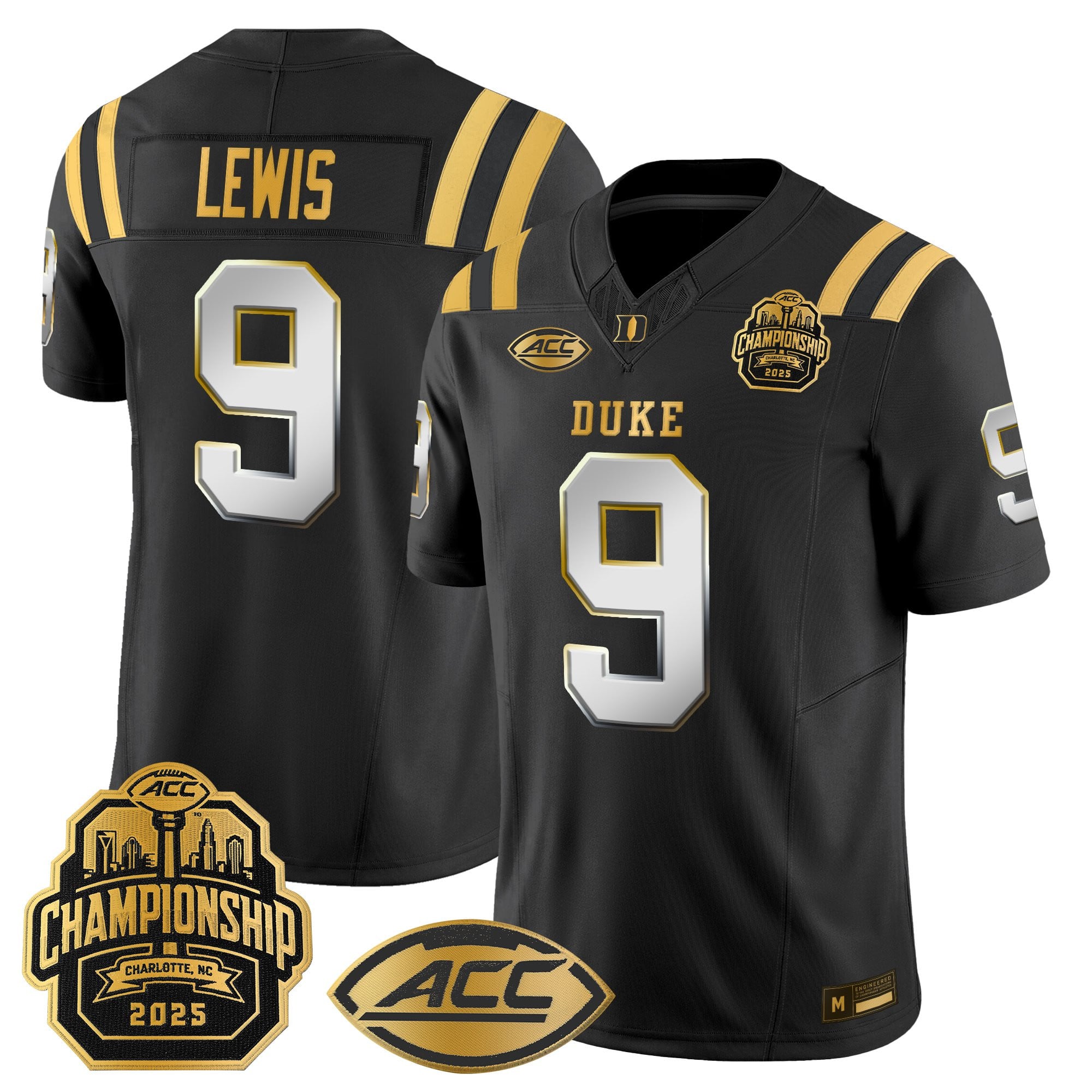 Men's Duke Blue Devils 2025 ACC Championship Gold Vapor Limited Jersey - All Stitched