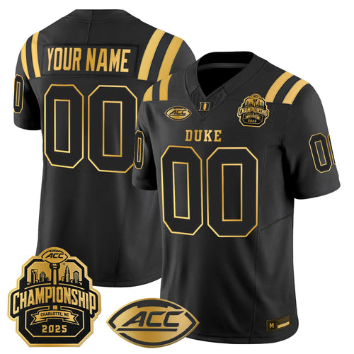 Duke Blue Devils 2025 ACC Championship Gold Vapor Limited Custom Jersey - All Stitched