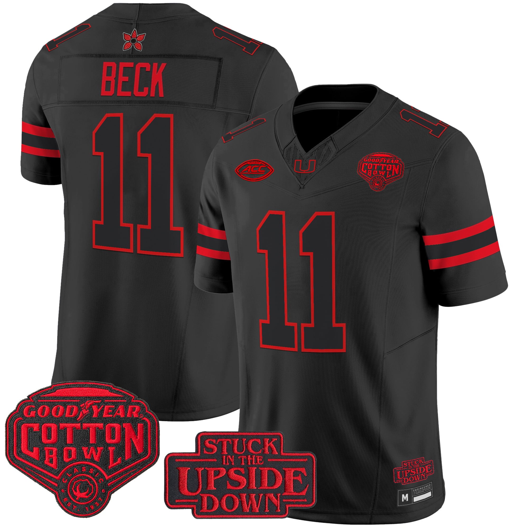 Miami Hurricanes 'Stranger Things Edition' Vapor Limited Jersey - 2025 Cotton Bowl Patch - All Stitched