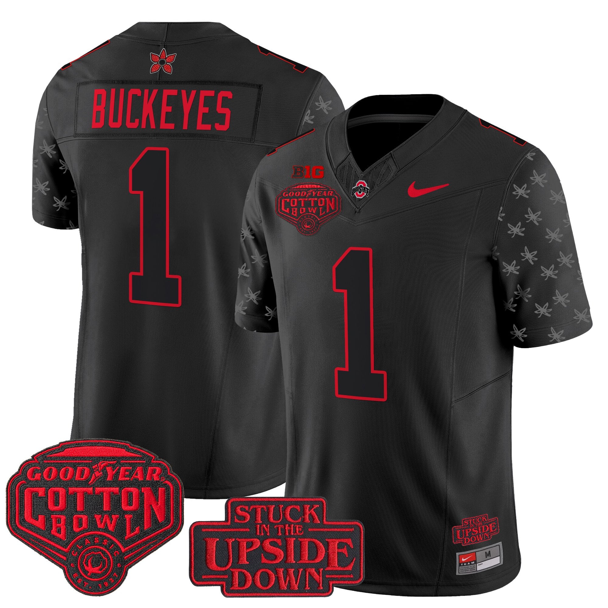 Men's Ohio State Buckeyes 'Stranger Things Edition' Vapor Limited Jersey - 2025 Cotton Bowl Patch - All Stitched