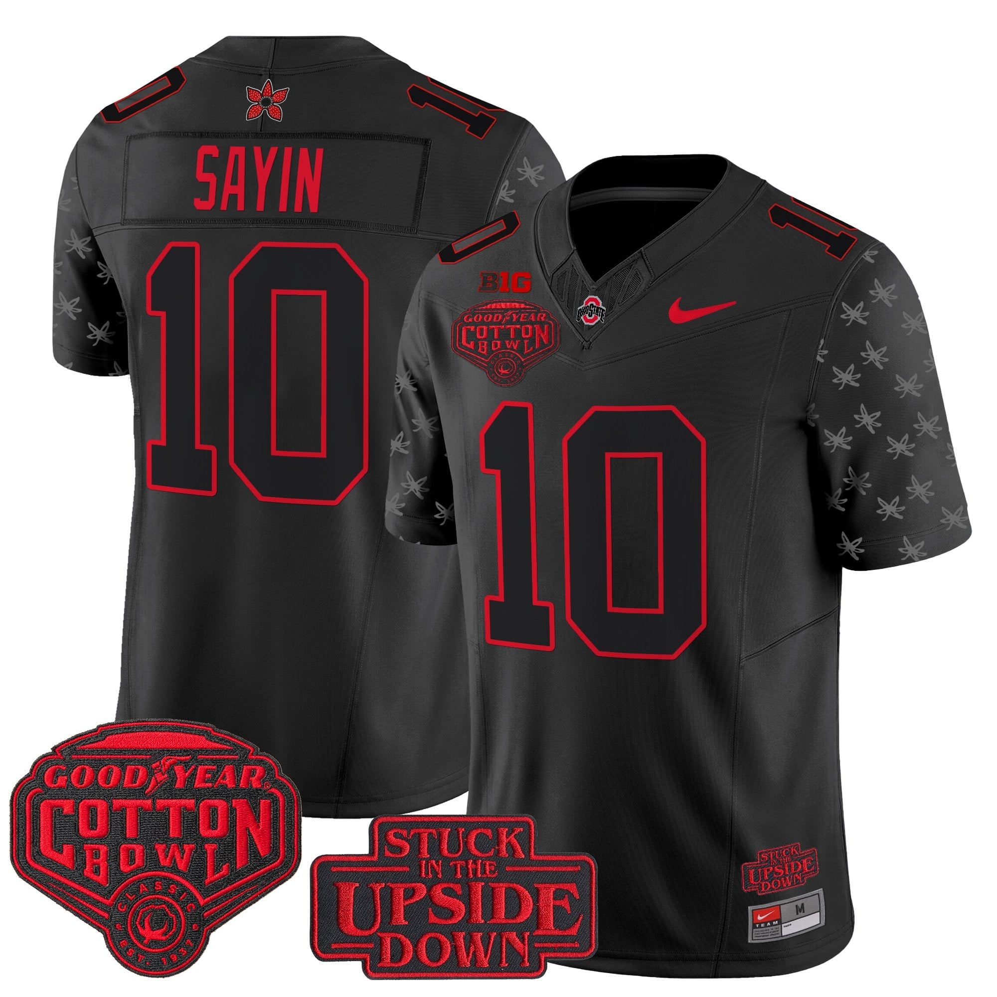Men's Ohio State Buckeyes 'Stranger Things Edition' Vapor Limited Jersey - 2025 Cotton Bowl Patch - All Stitched