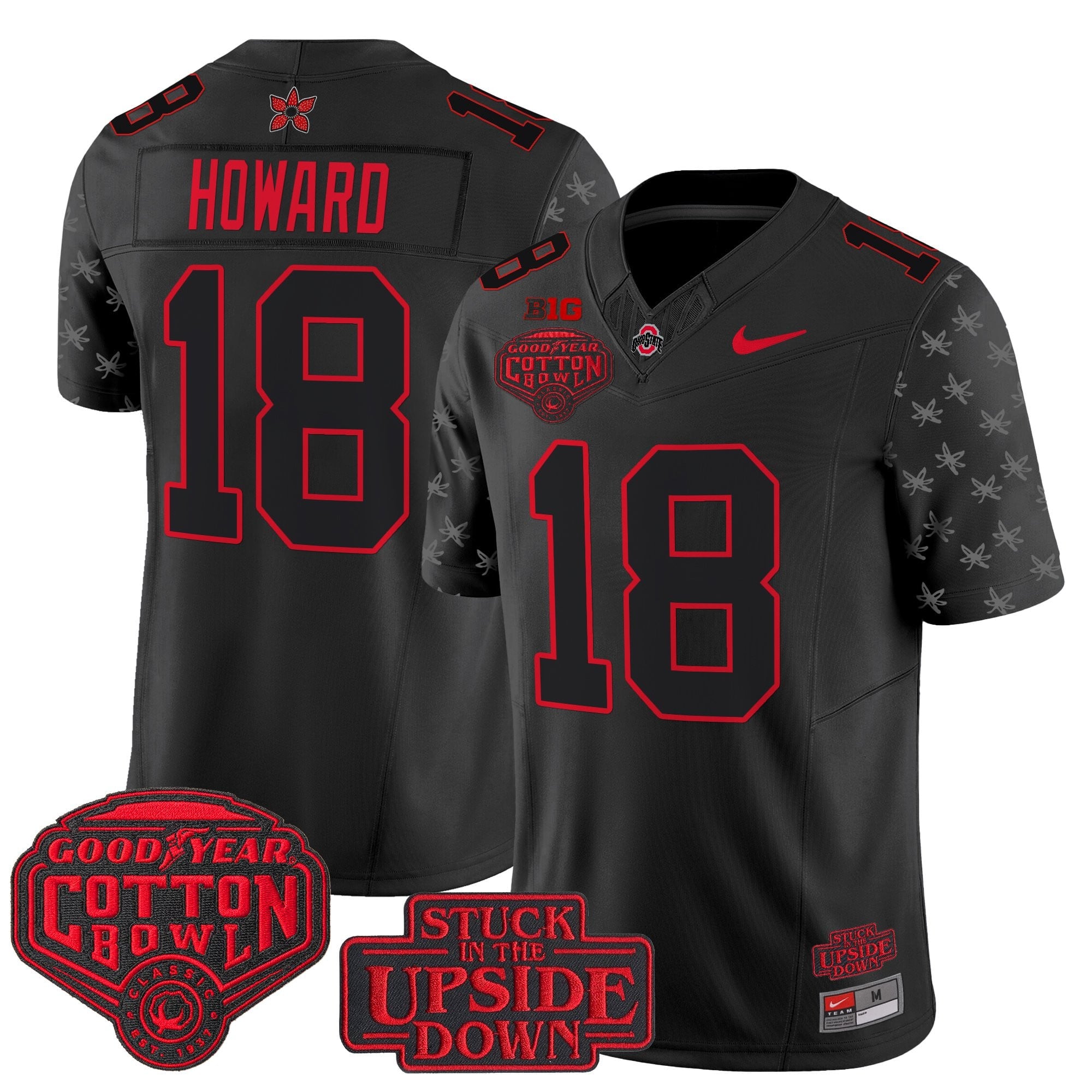 Men's Ohio State Buckeyes 'Stranger Things Edition' Vapor Limited Jersey - 2025 Cotton Bowl Patch - All Stitched