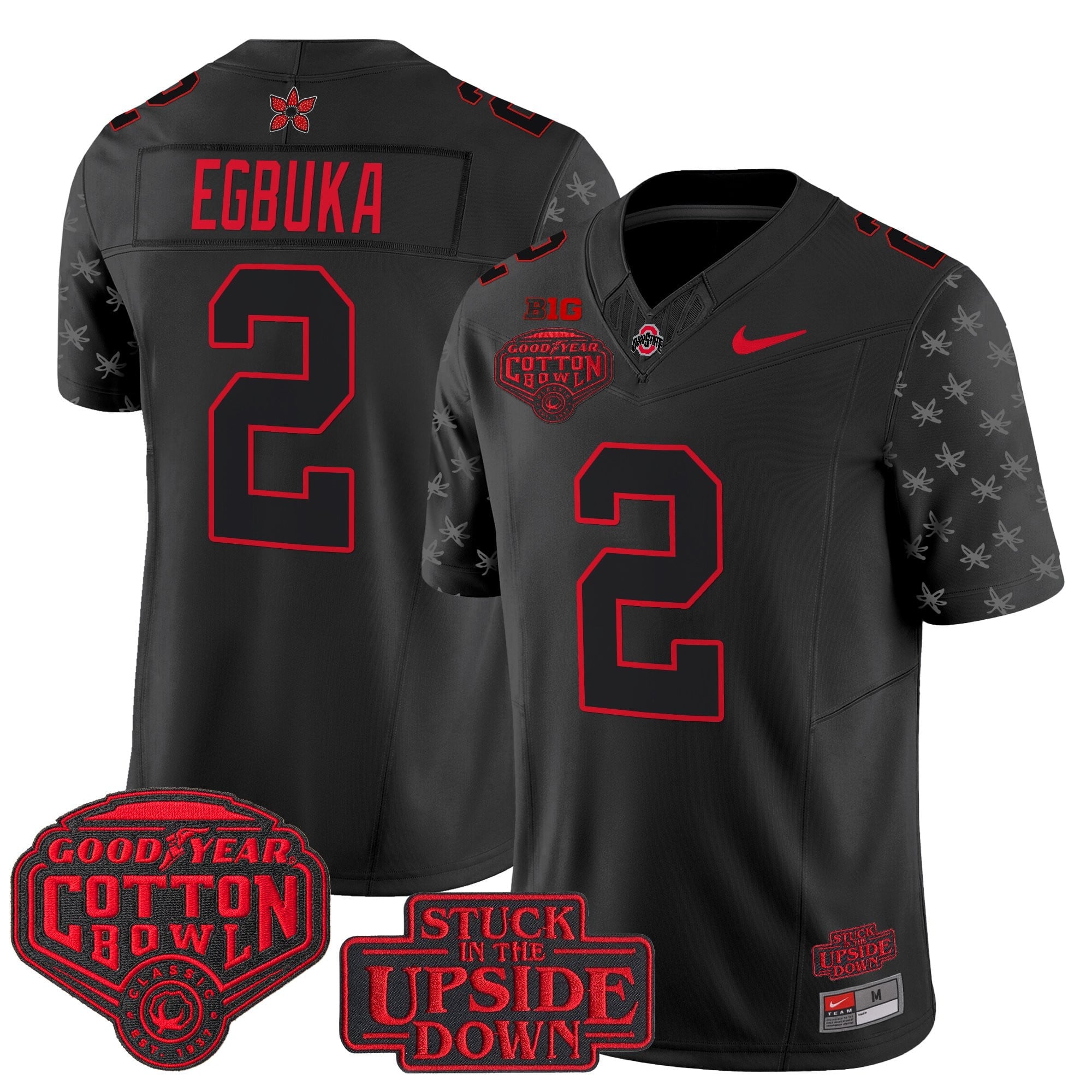 Men's Ohio State Buckeyes 'Stranger Things Edition' Vapor Limited Jersey - 2025 Cotton Bowl Patch - All Stitched