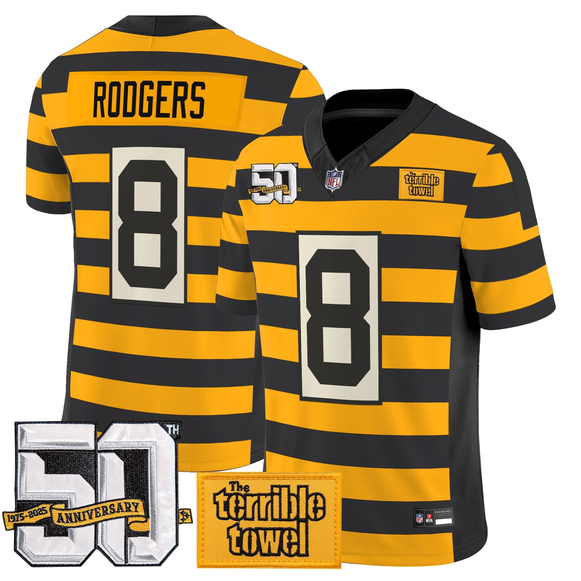 Pittsburgh Steelers Bumblebee 50th Terrible Towel Vapor Limited Jersey - All Stitched