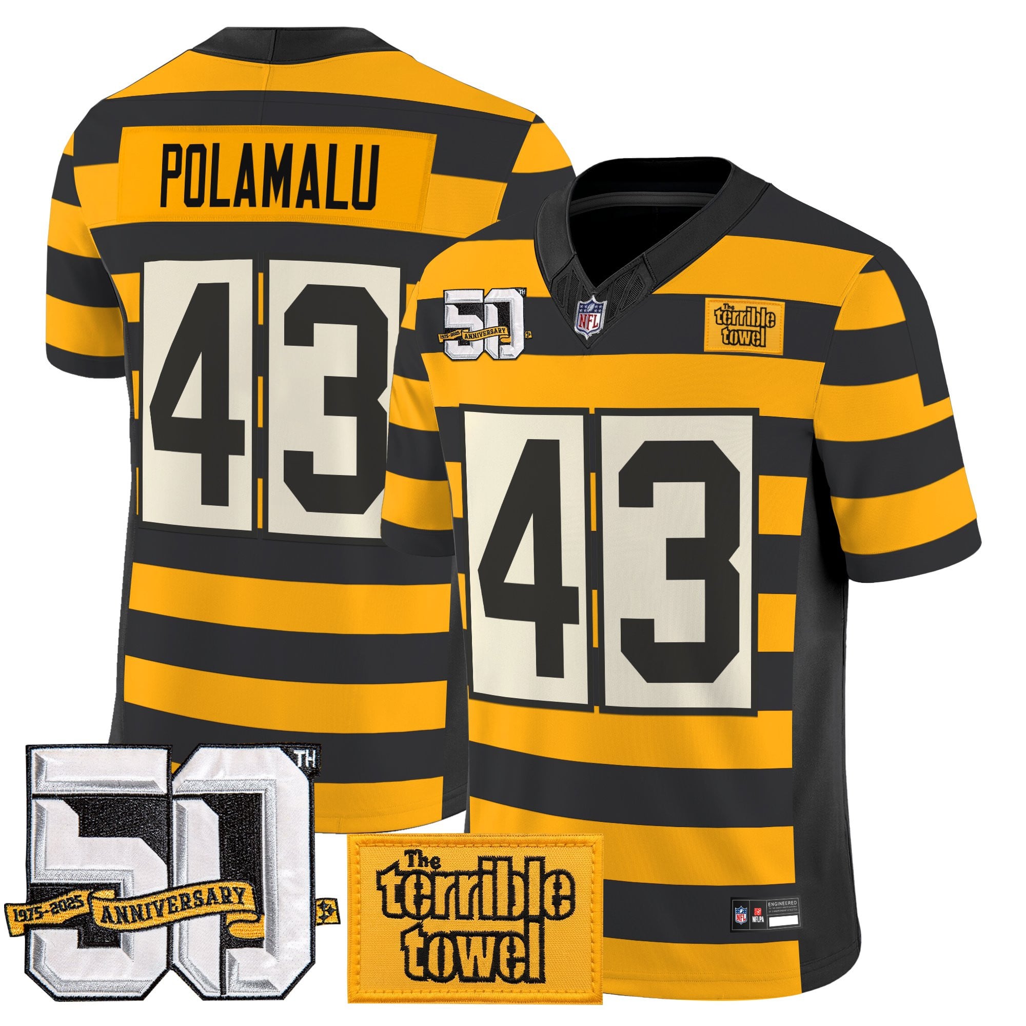 Pittsburgh Steelers Bumblebee 50th Terrible Towel Vapor Limited Jersey - All Stitched
