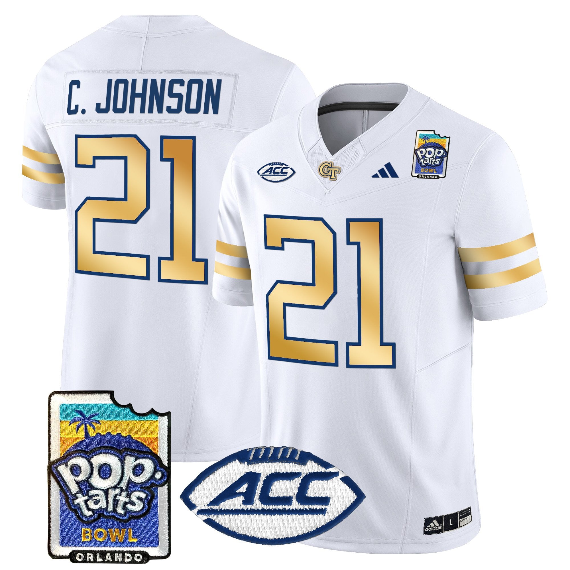 Men's Georgia Tech Yellow Jackets Pop-Tarts Bowl Vapor Limited Jersey - All stitched
