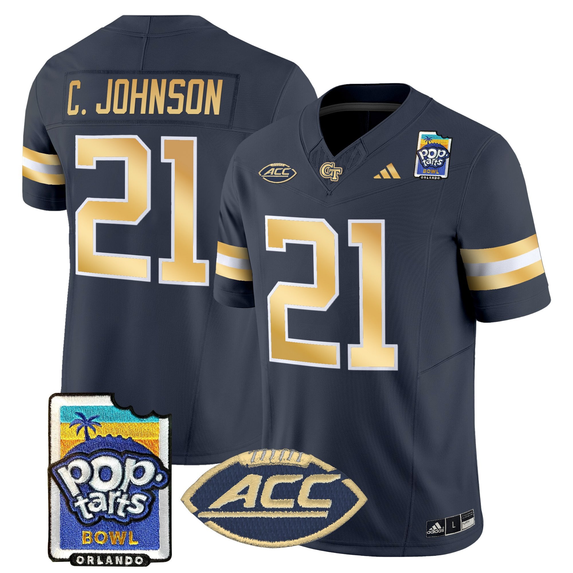 Men's Georgia Tech Yellow Jackets Pop-Tarts Bowl Vapor Limited Jersey - All stitched